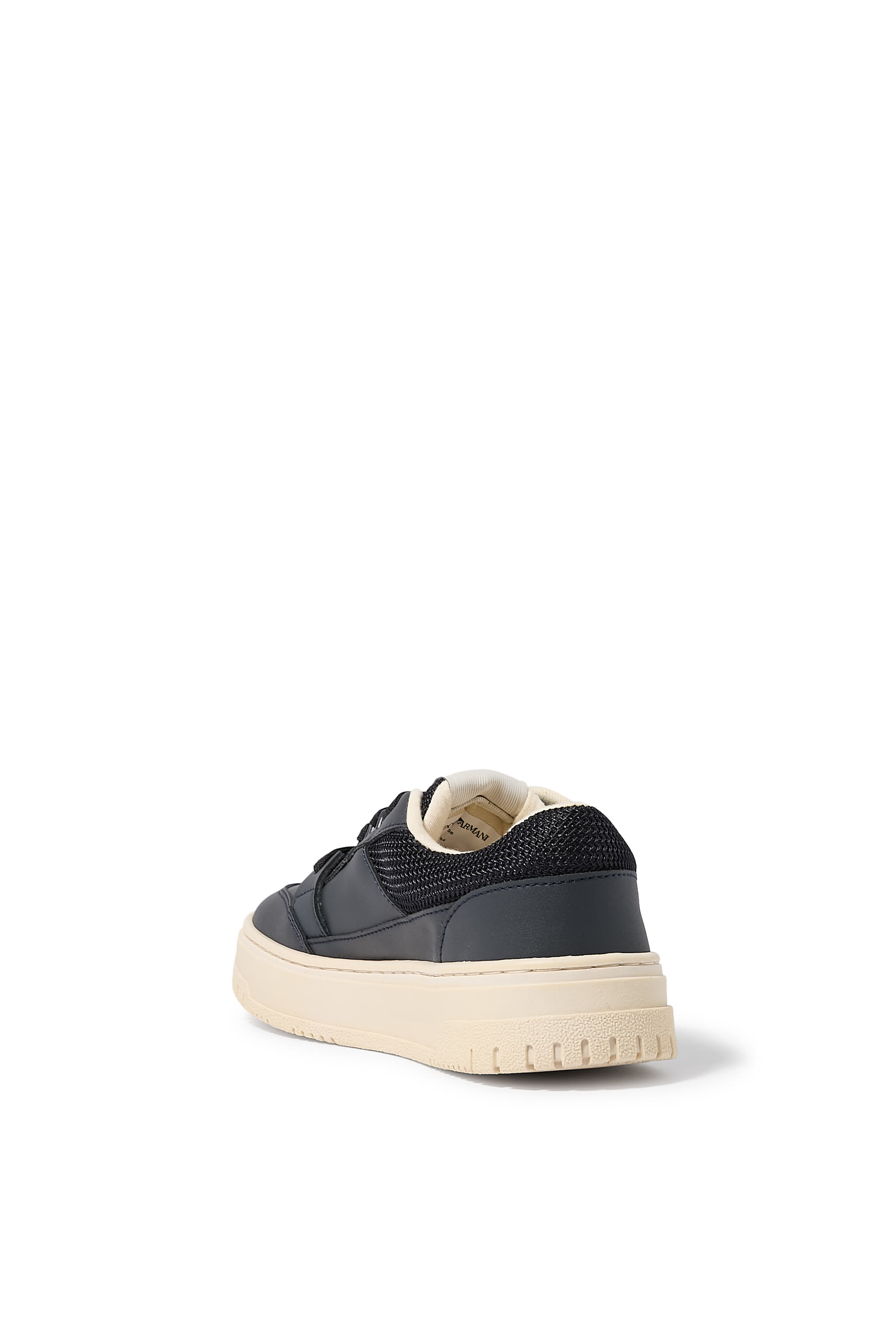 Kids Leather Sneakers with Mesh Details