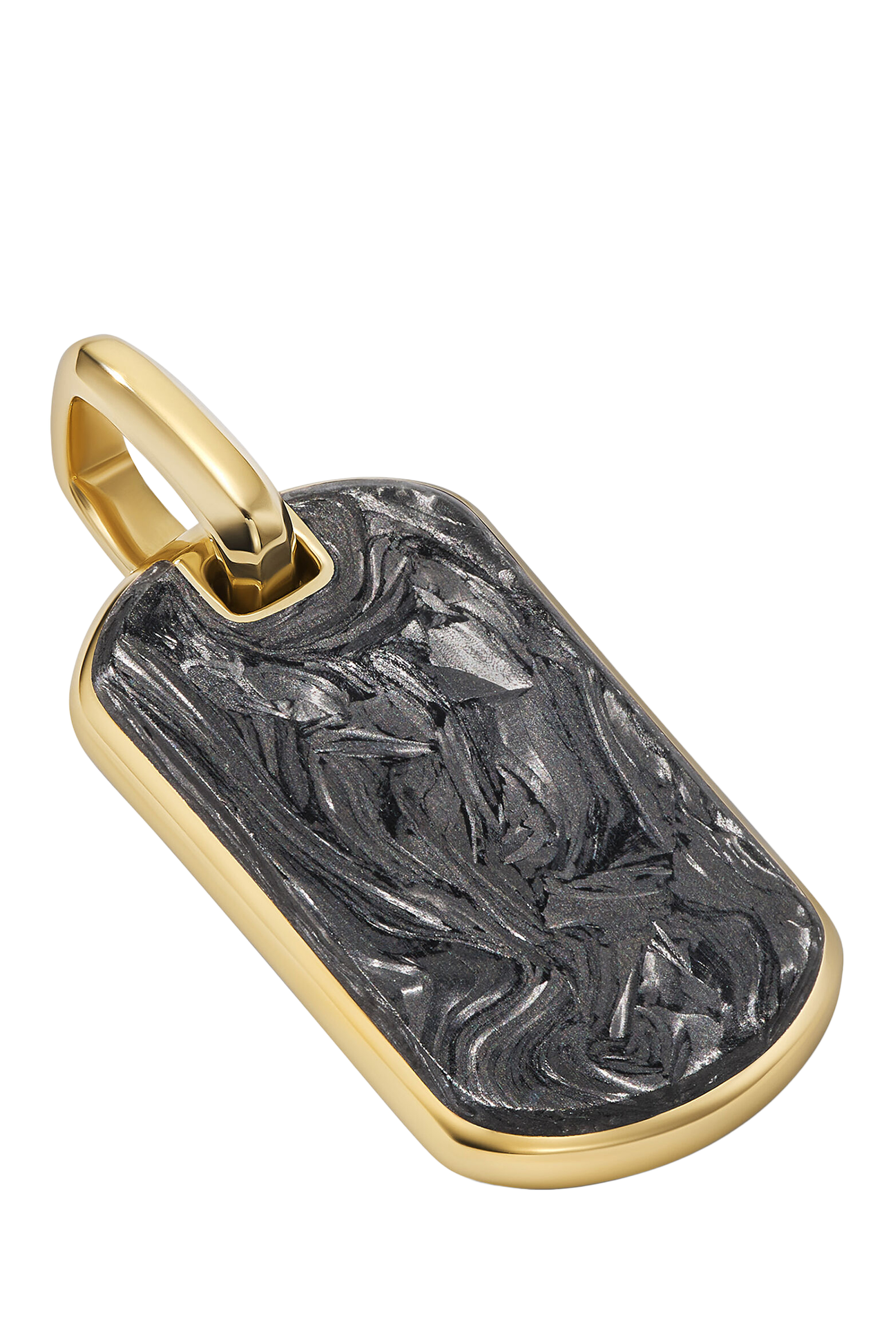 Forged Carbon Tag, 18k Yellow Gold & Carbon