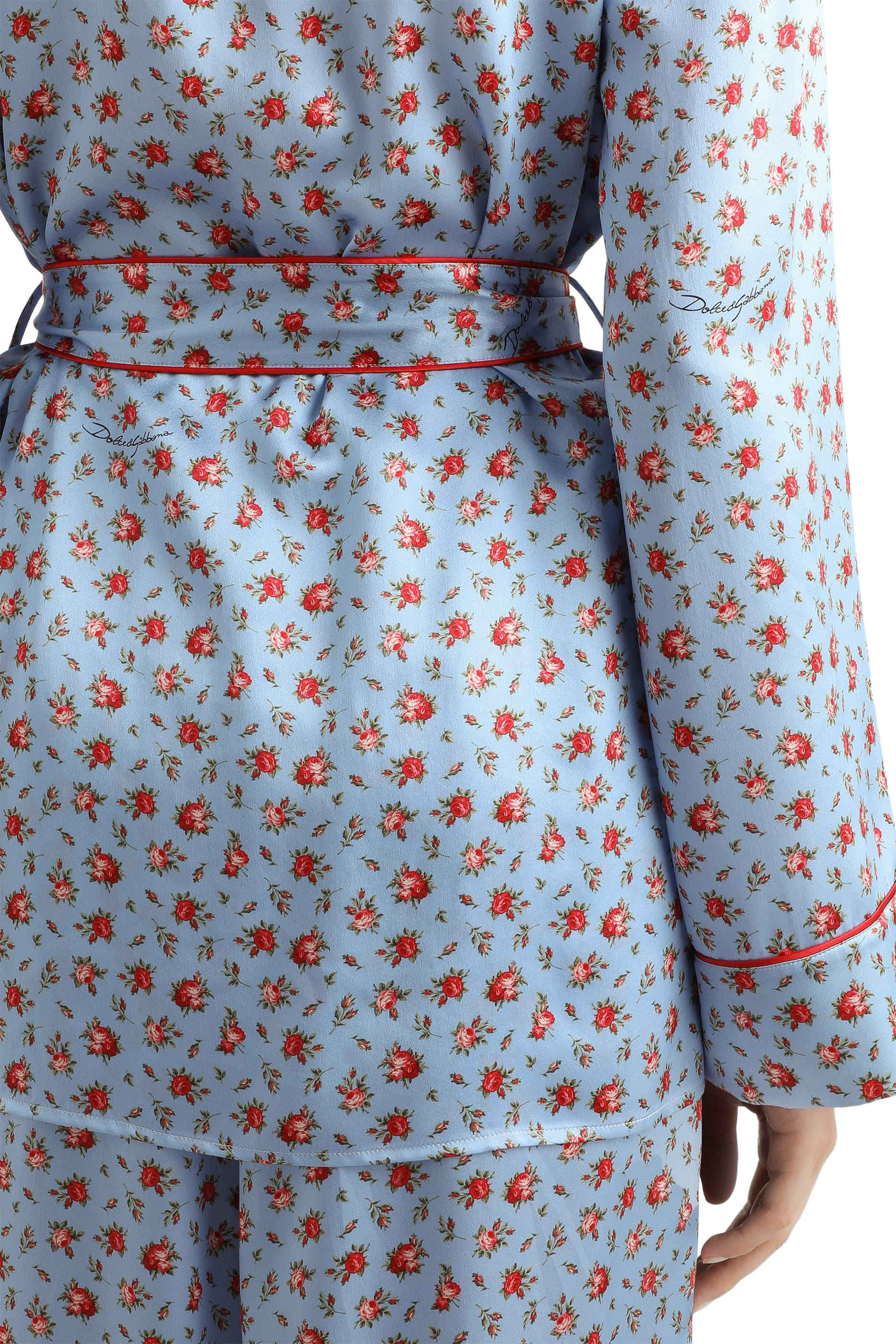 Small Rose-Print Silk Vanity Shirt