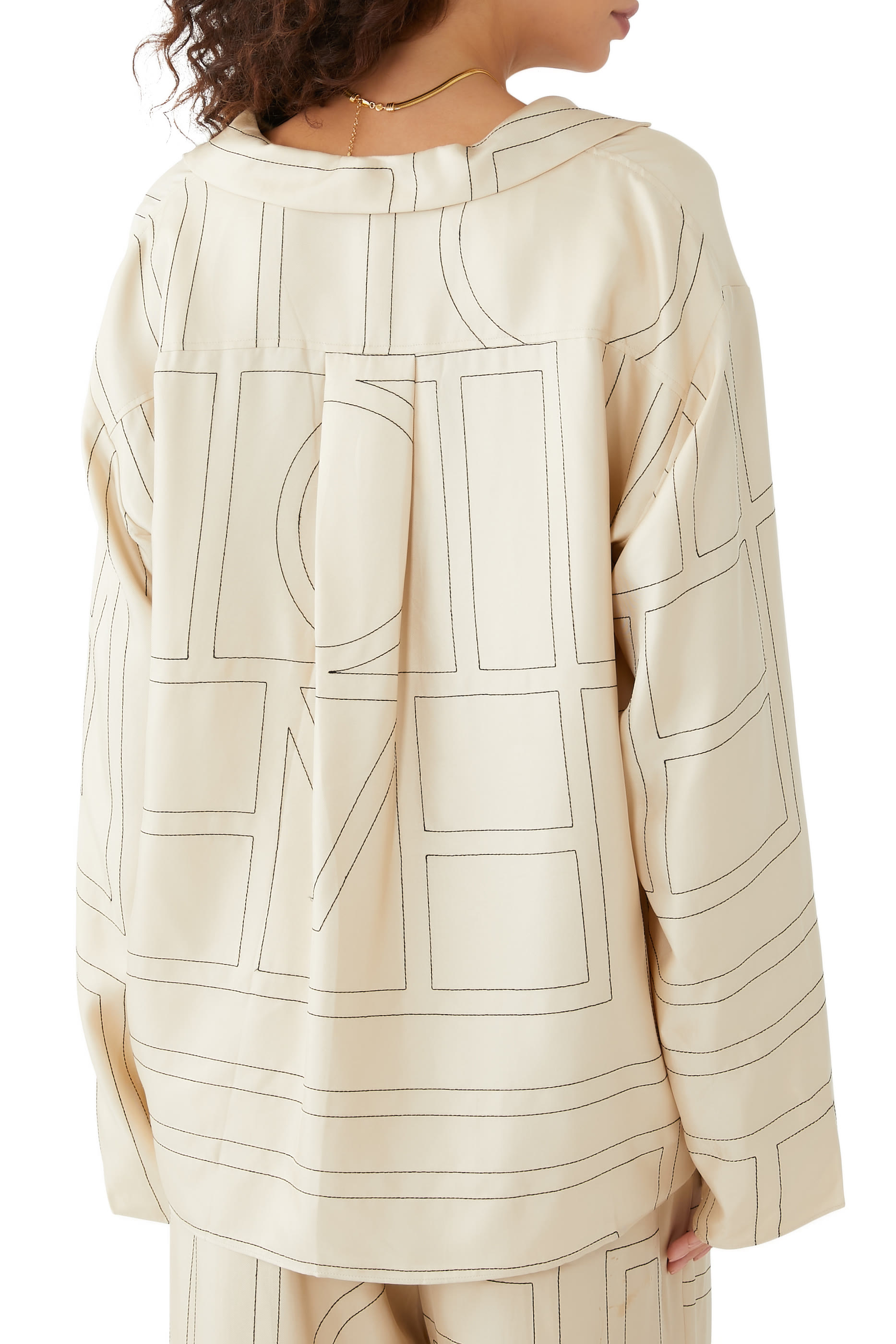 Monogram Silk Pajama Top