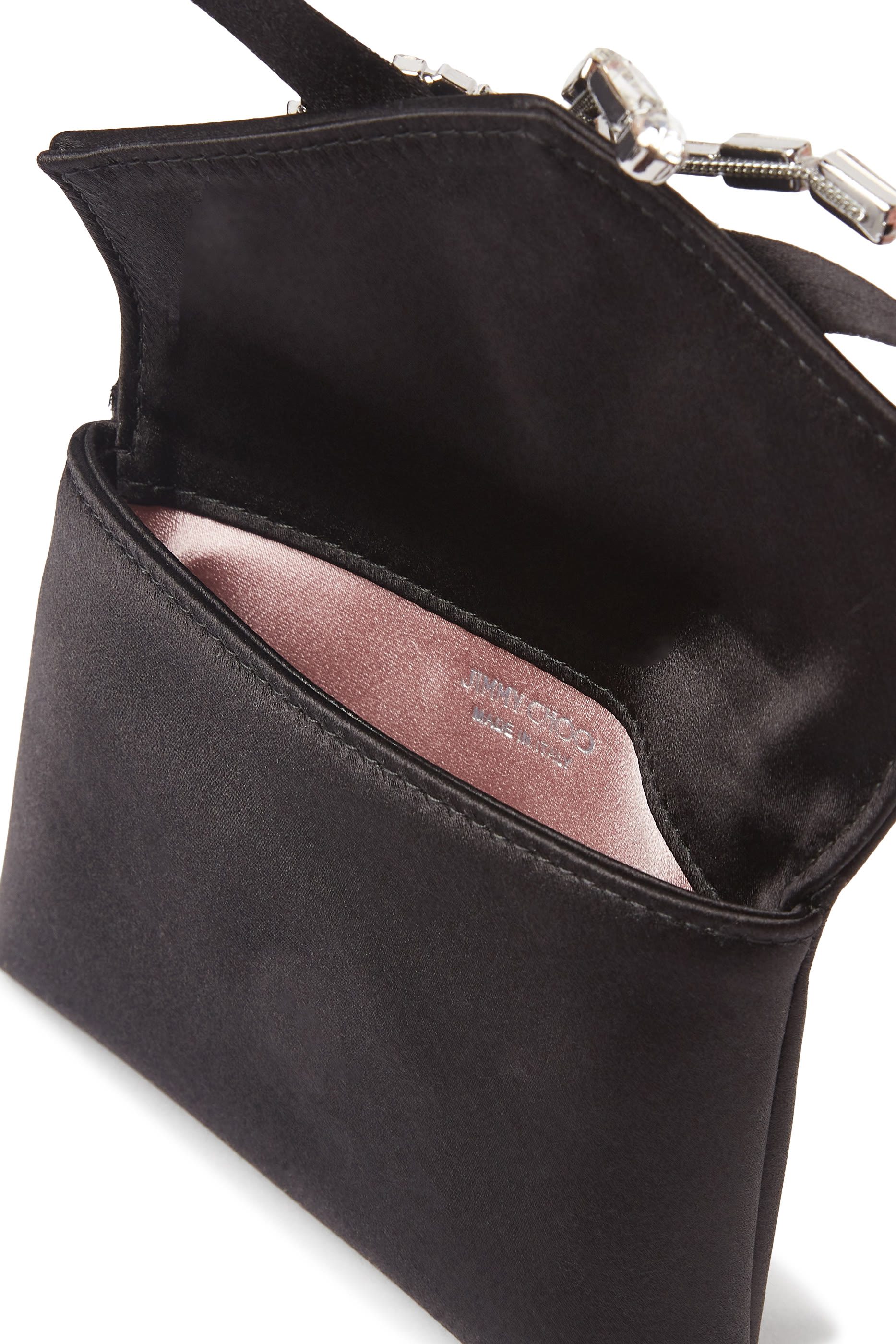 Satin Cardholder with Crystal Bow