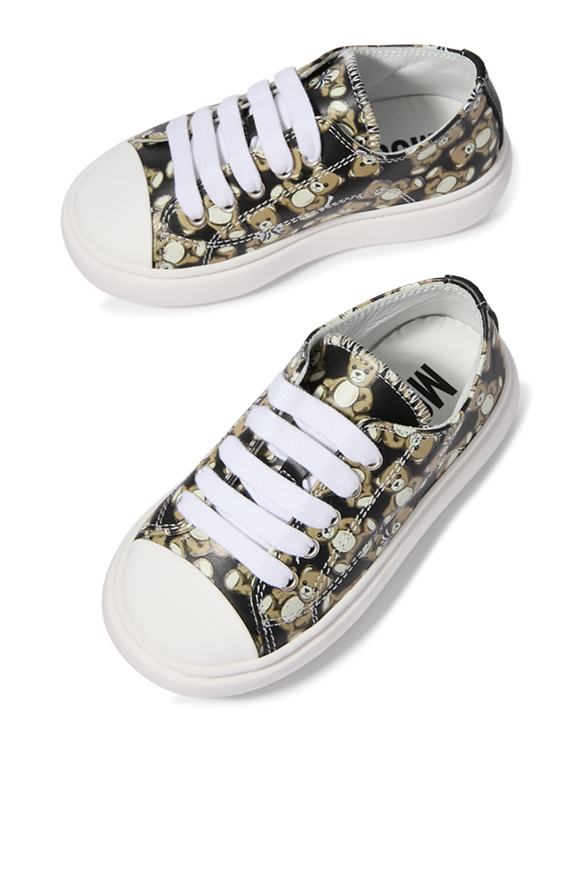 Kids  All-Over Teddy Leather Low-Top Sneakers 