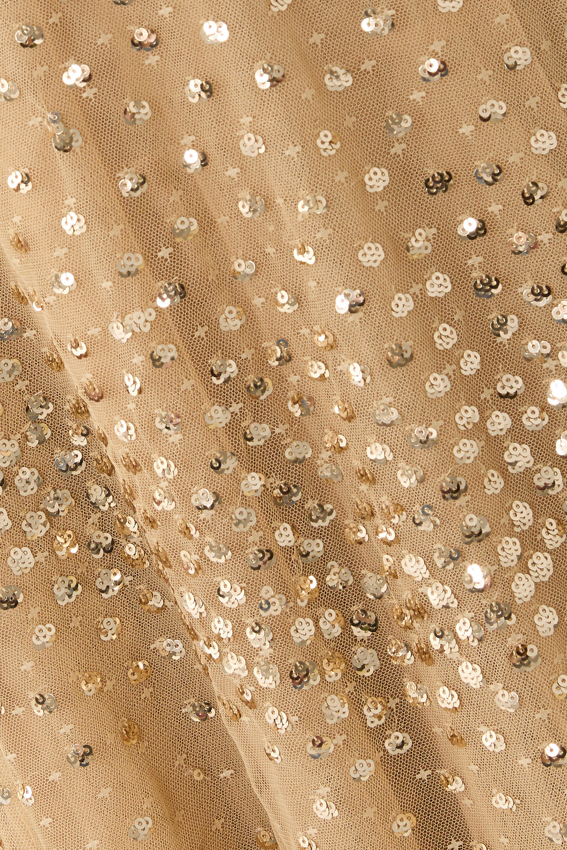 Sequin Scallop Cape Gown