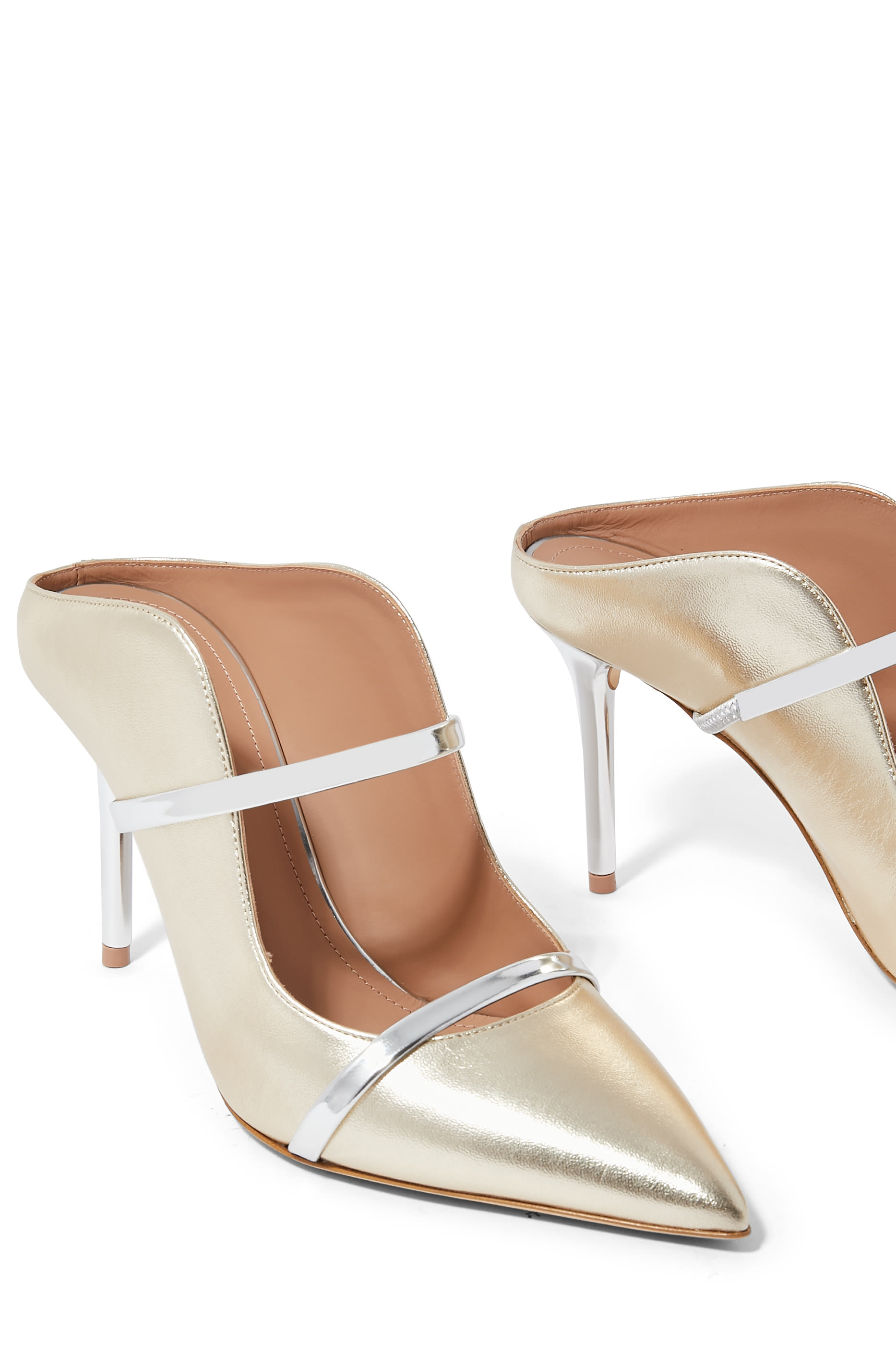 Maureen 85 Metallic Leather Mules
