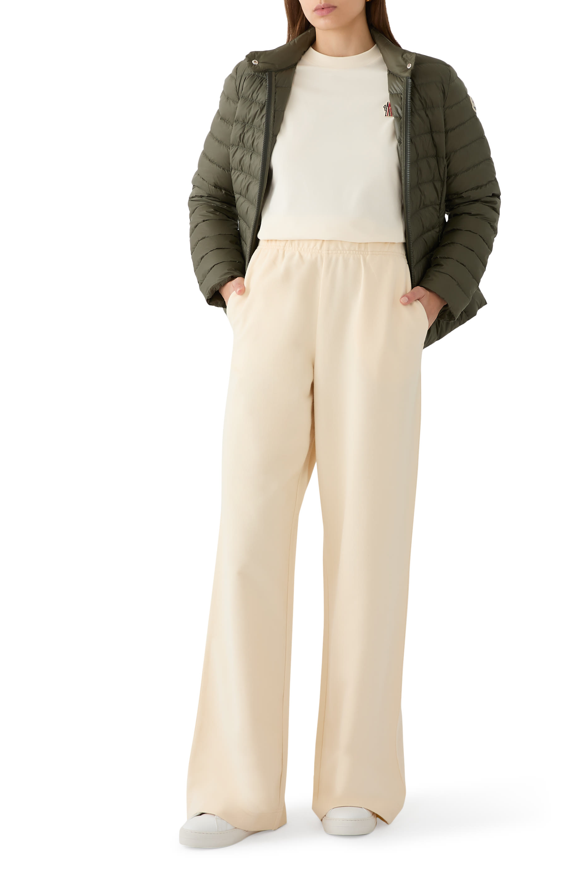 Wide-Leg Cotton Track Pants