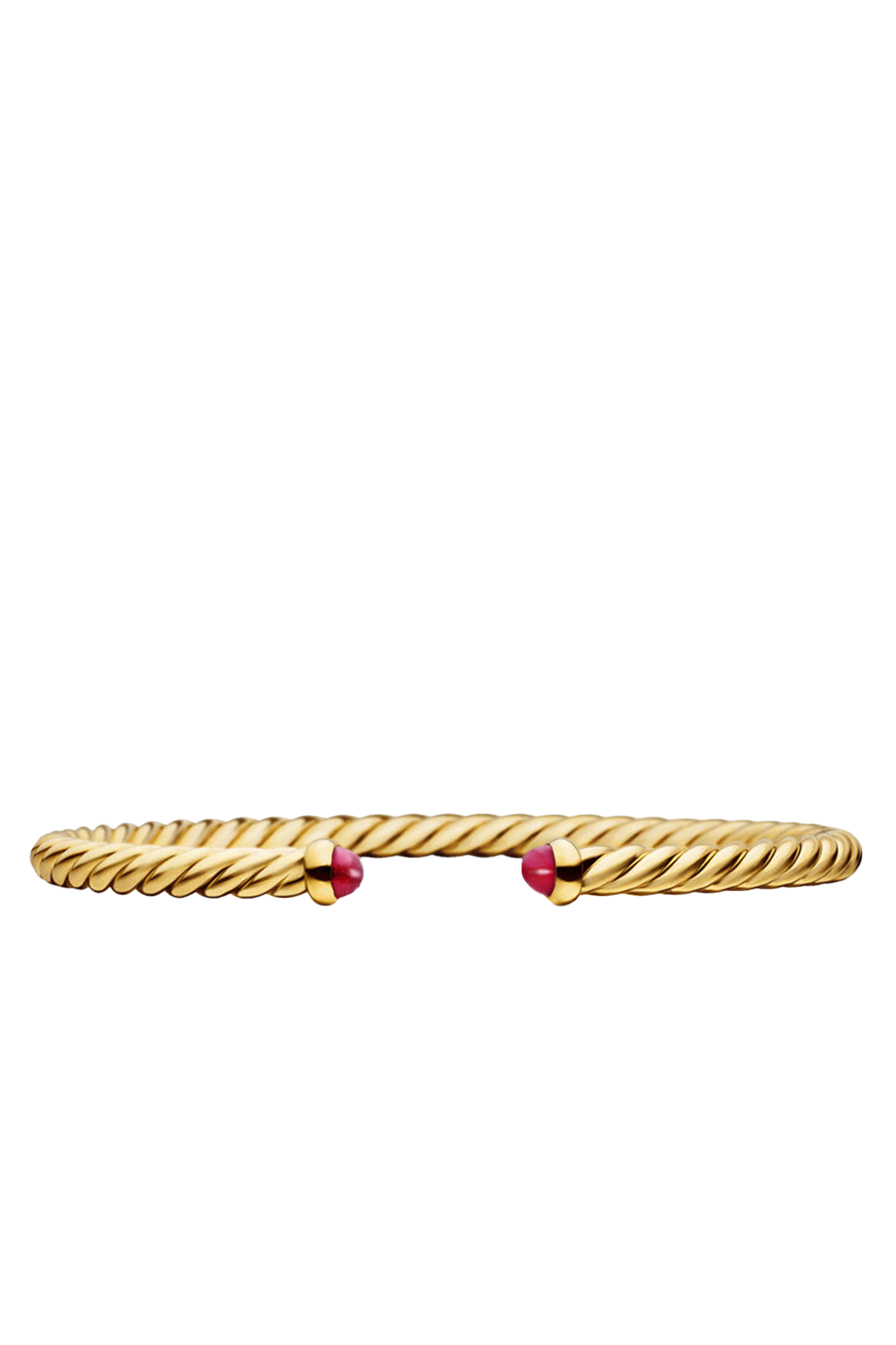 18K Yellow Gold & Rubies Cable Flex Bracelet 