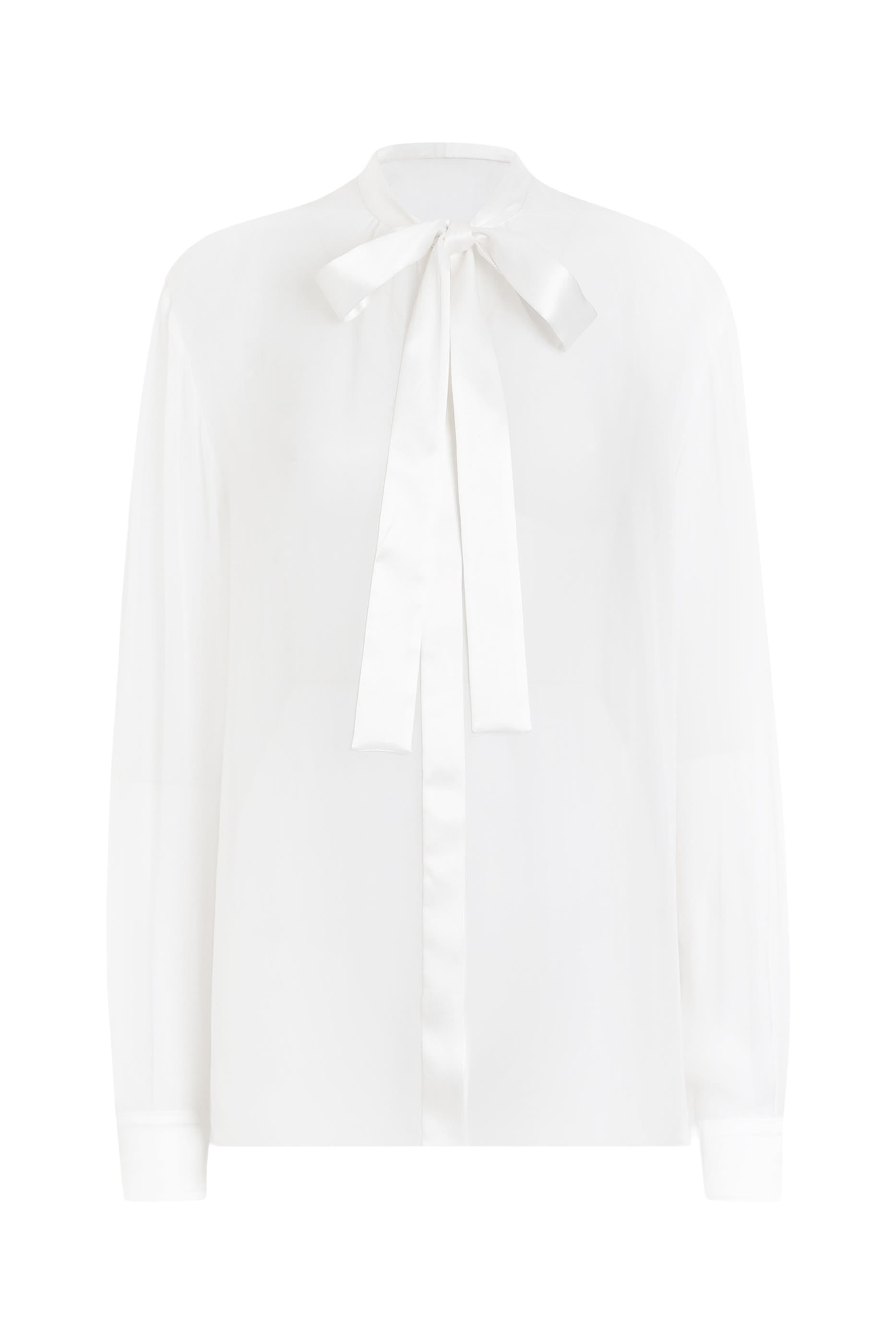 Chiffon Pussy-Bow Shirt