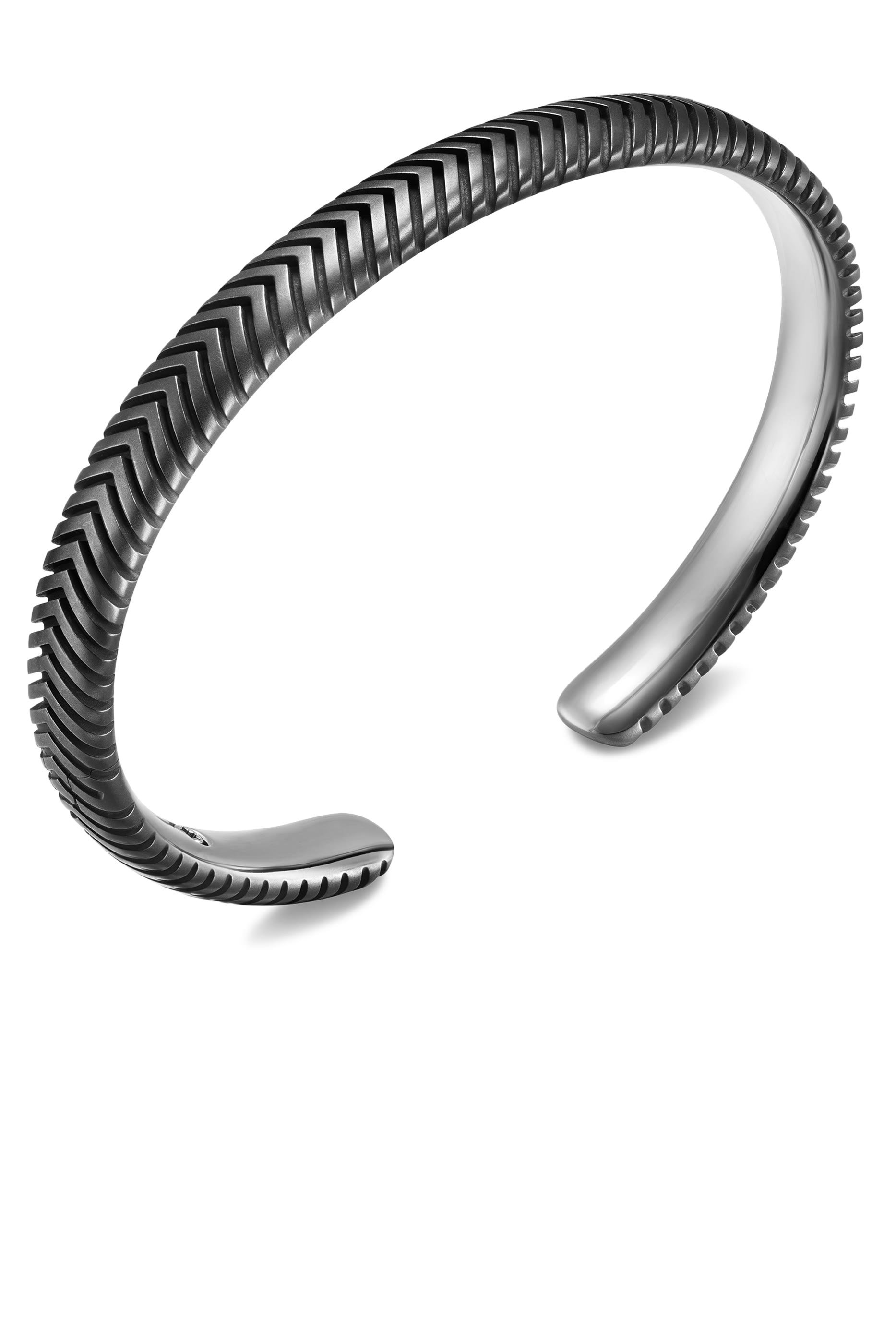 Chevron Cuff Bracelet in Black Titanium