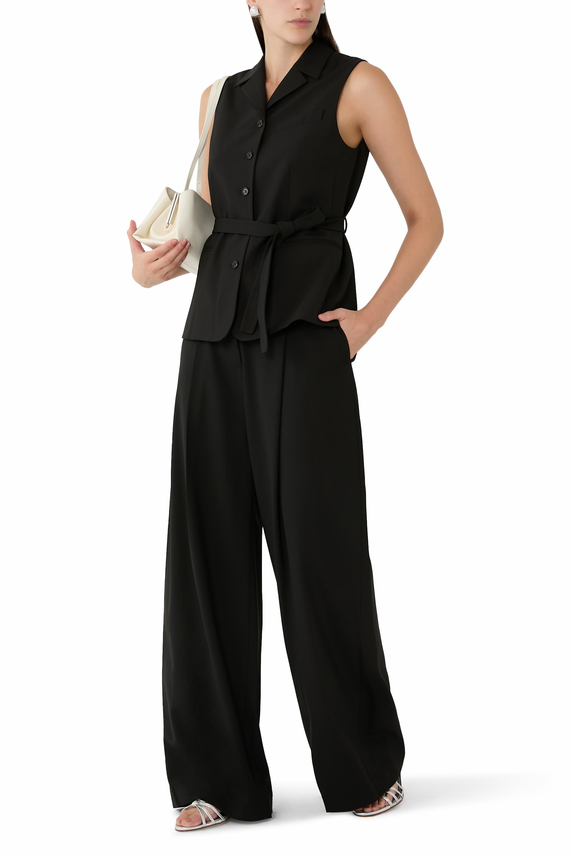 Pleated Wide-Leg Trousers