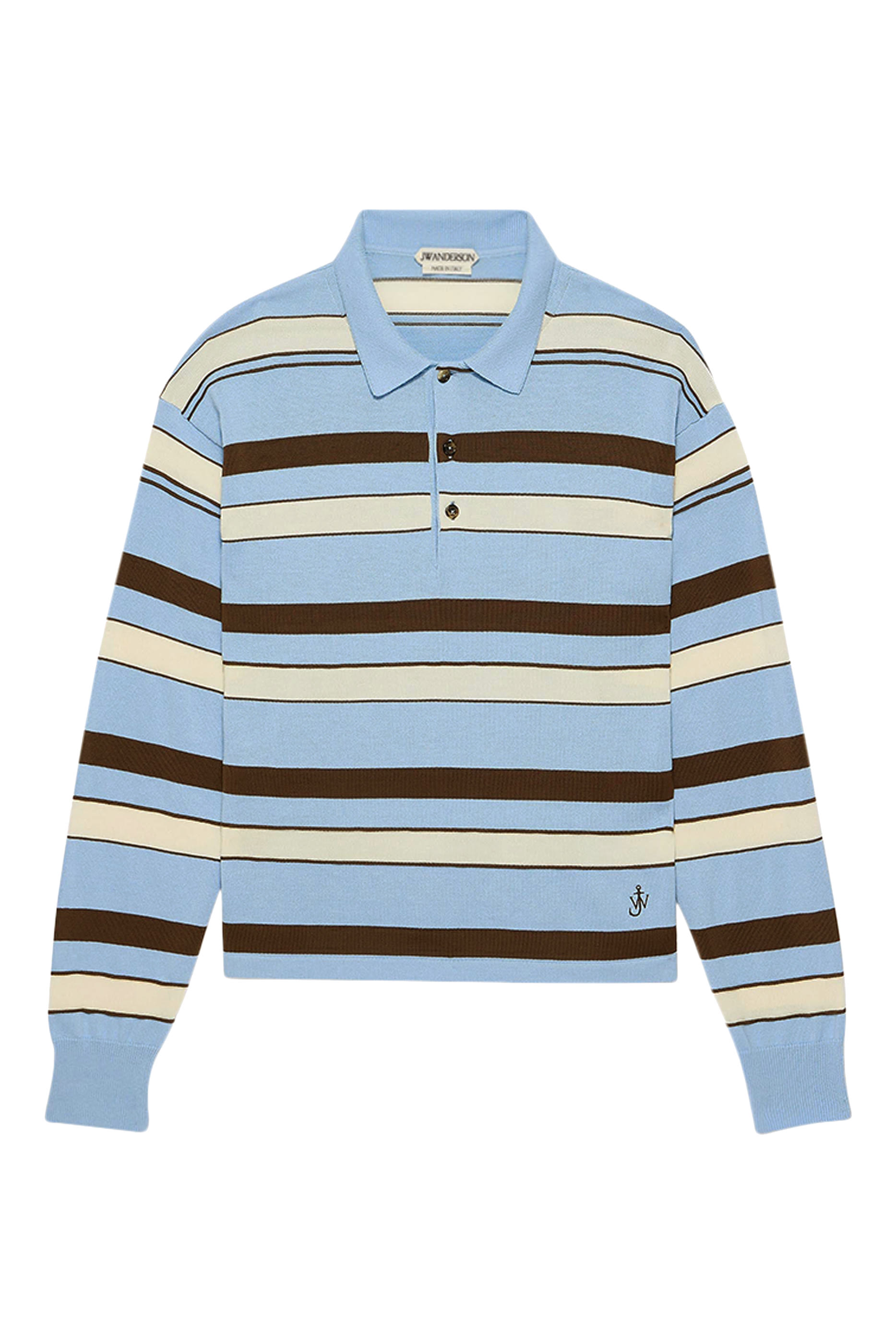 Knit Stripe Rugby Polo Top