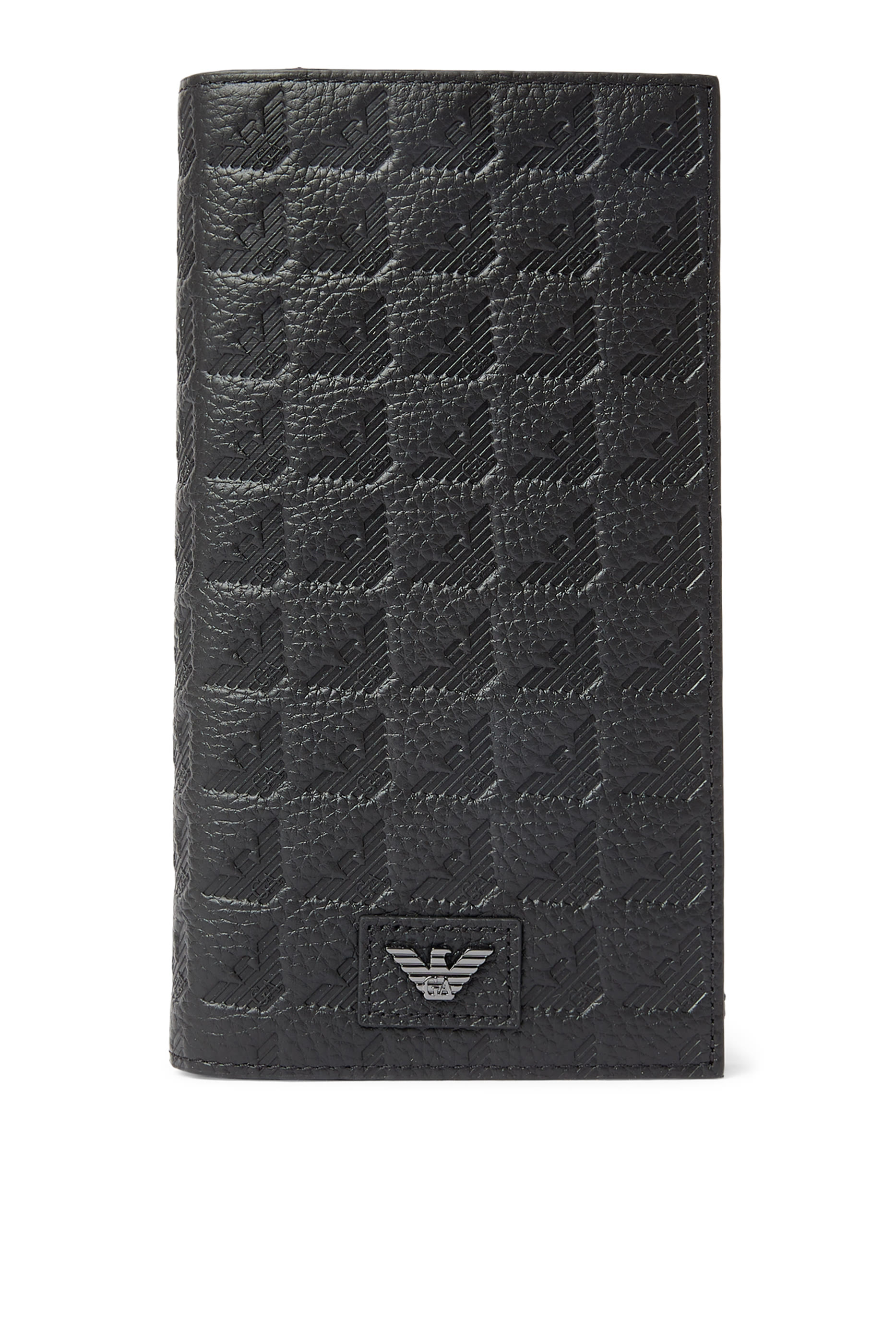 All-Over Embossed Eagle Leather Large Currency Holder