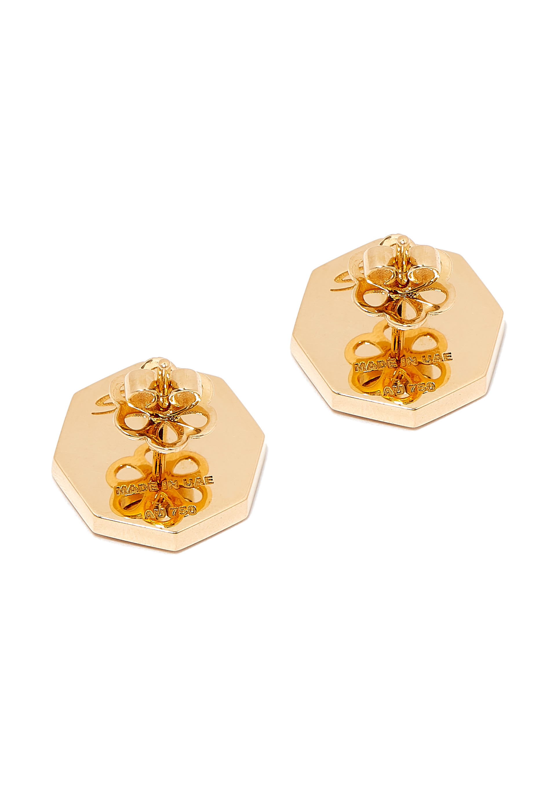 Ward Turath Flower Earrings, 18k Yellow Gold & Diamonds