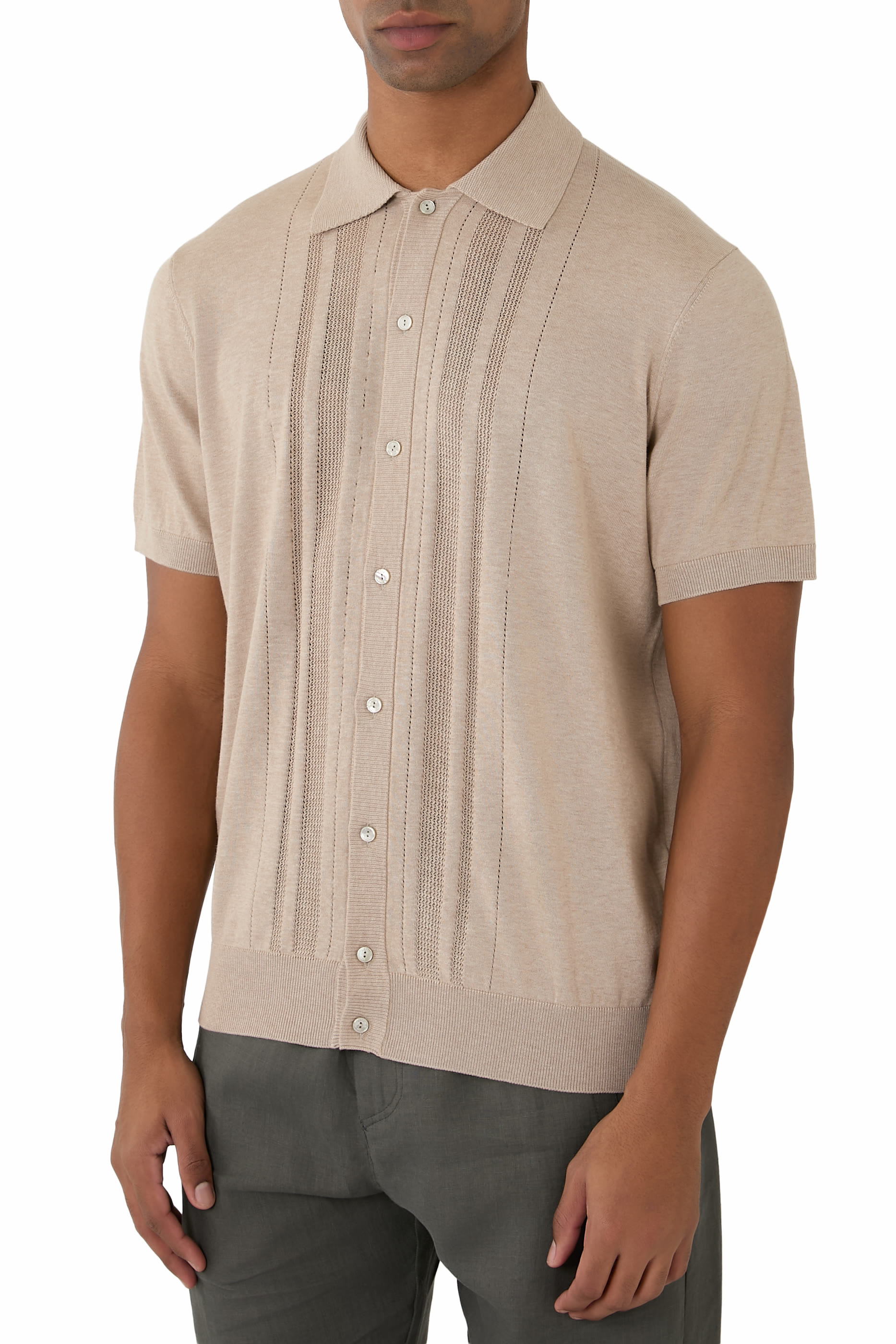 Structured Knit Polo Shirt