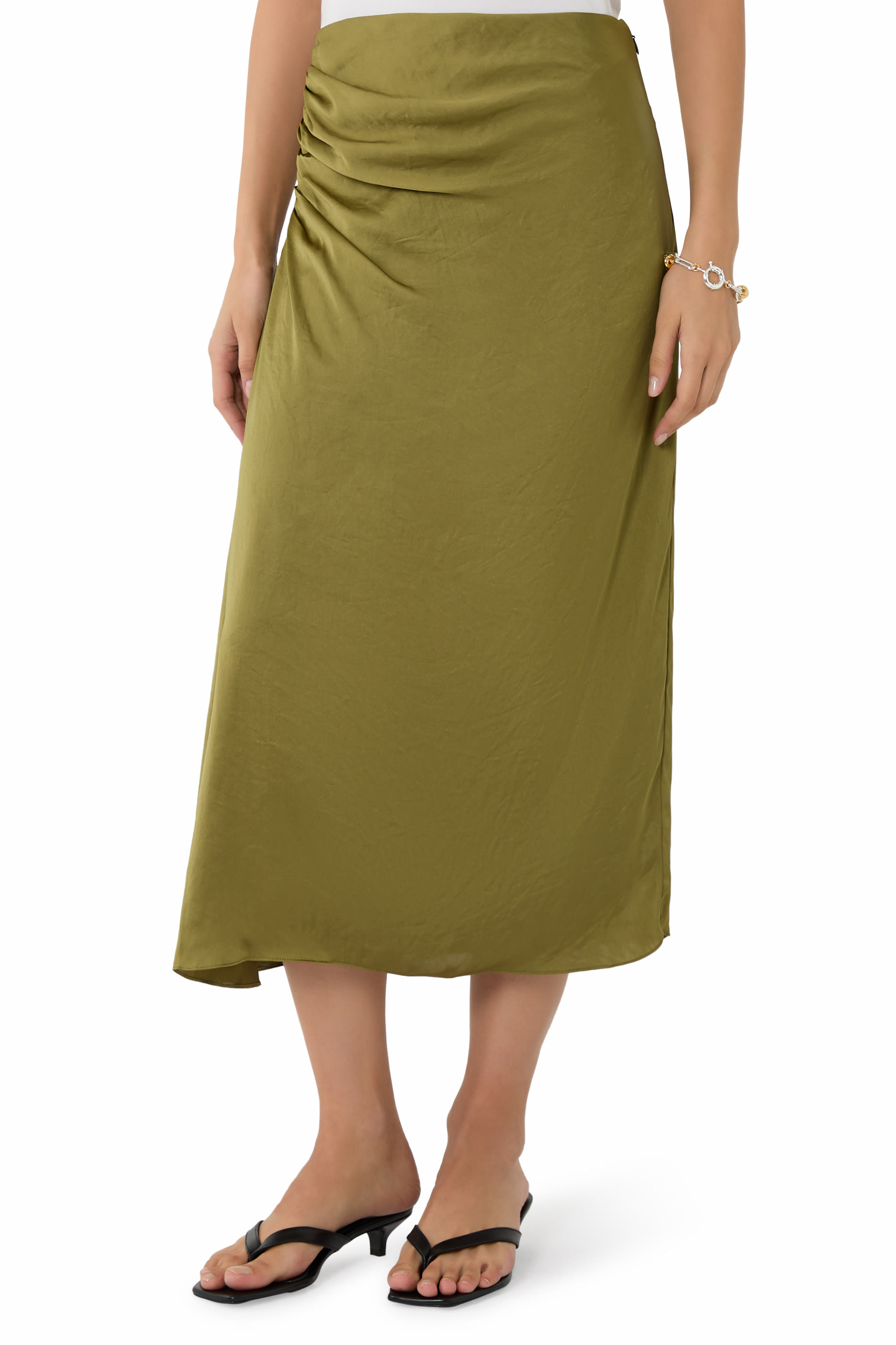 Ruched Midi Skirt