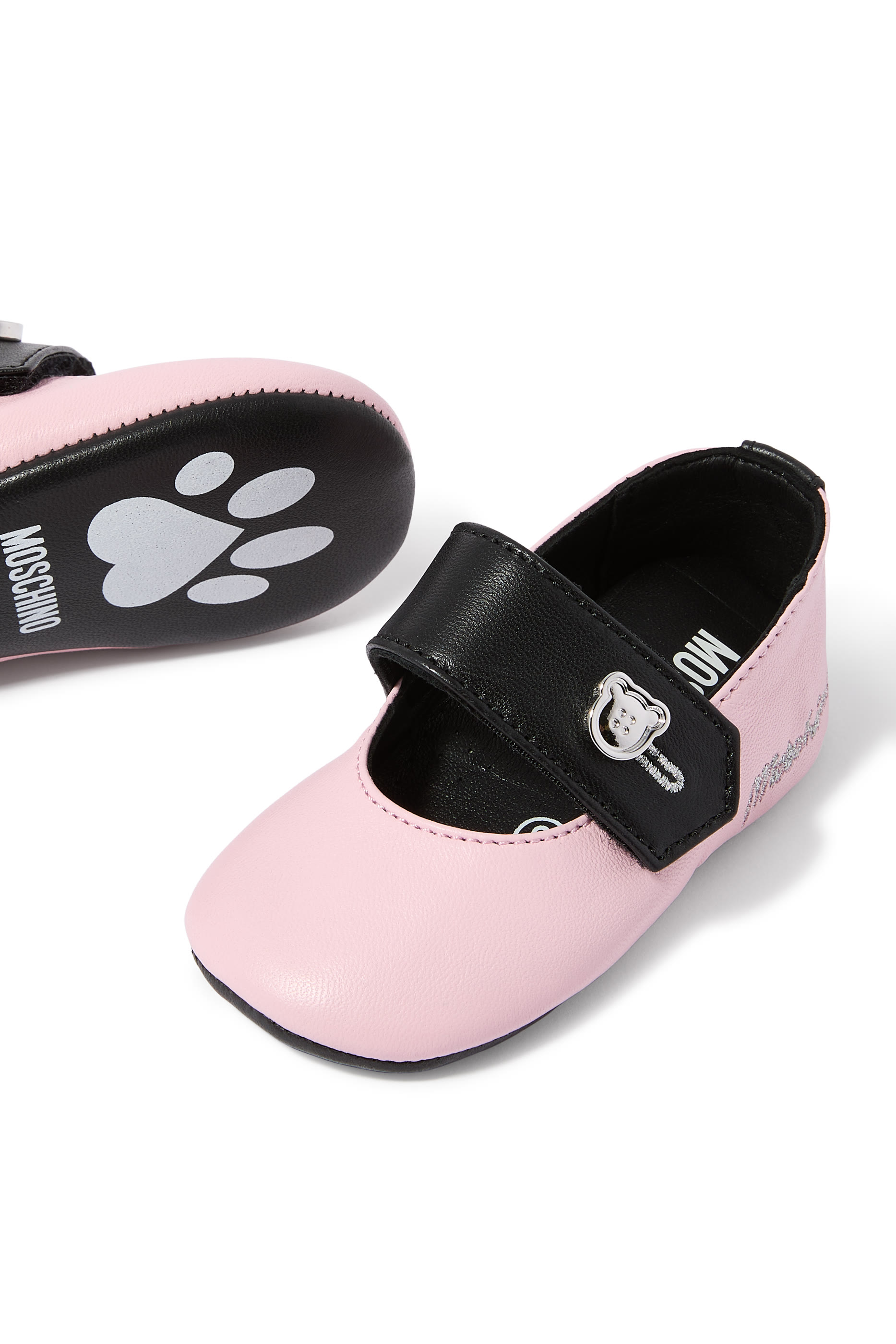 Kids Embroidered-Logo Ballerina Shoes 