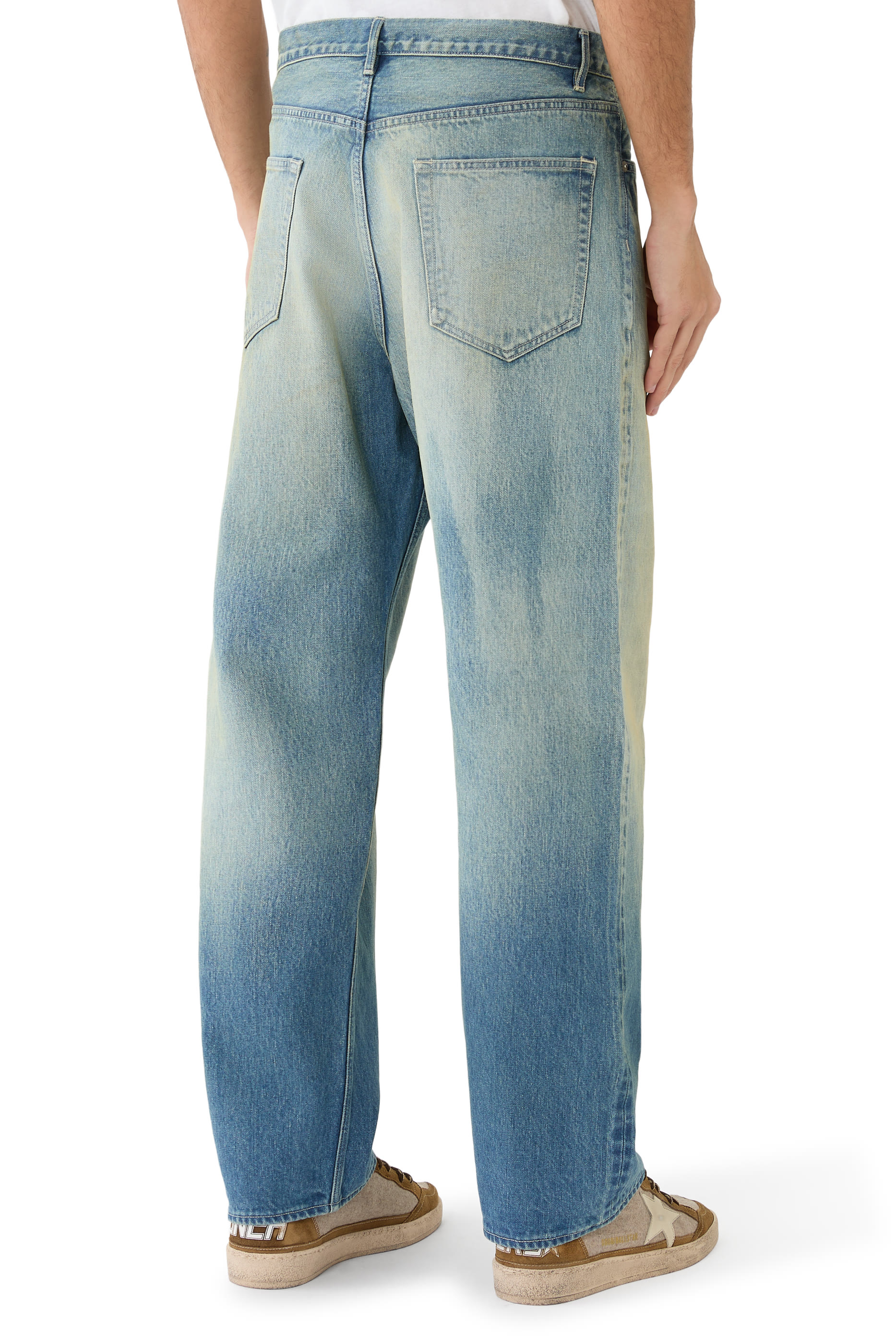  Selvedge Faded Heavy Denim Wide Pants