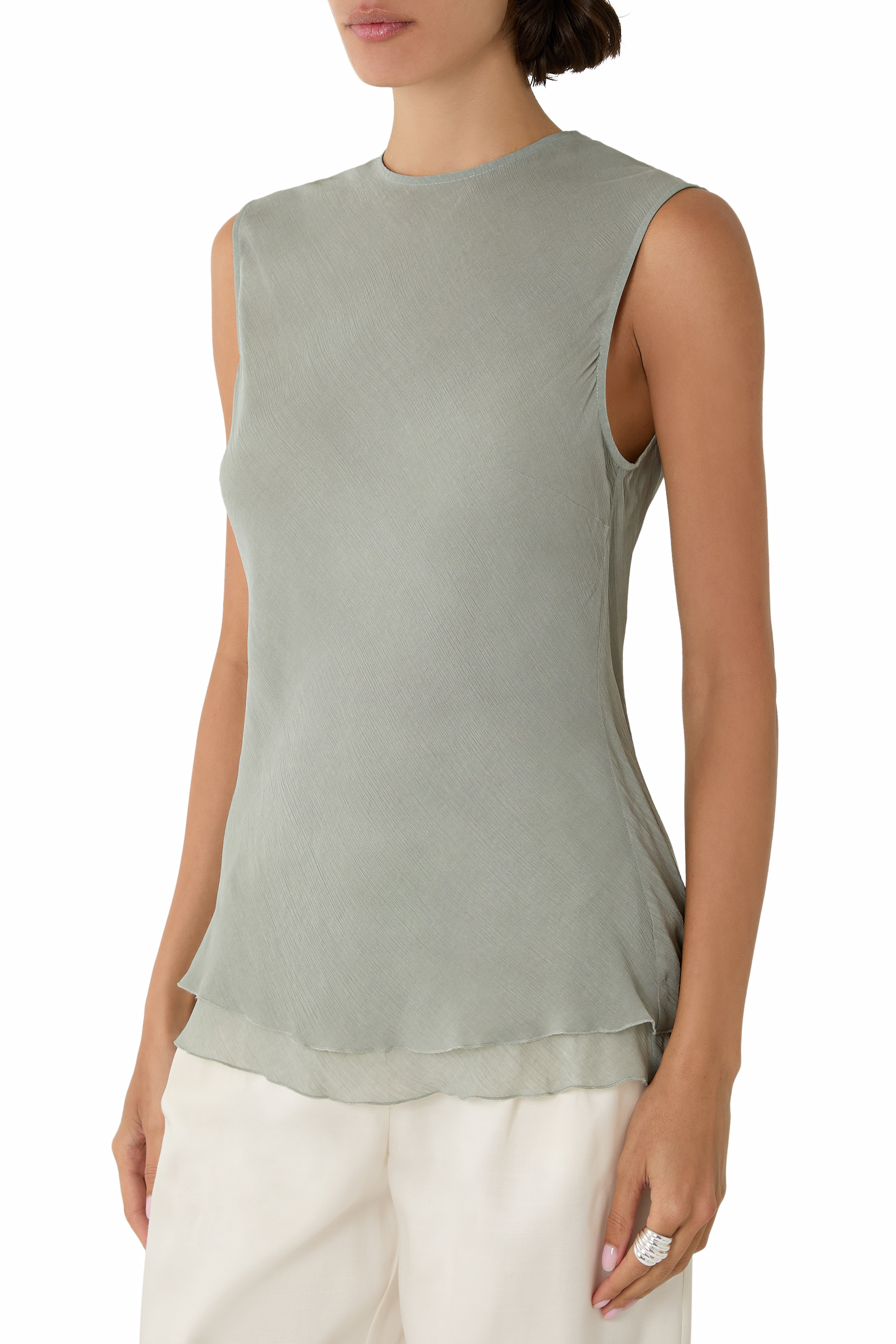 Sleeveless High-Neck Top