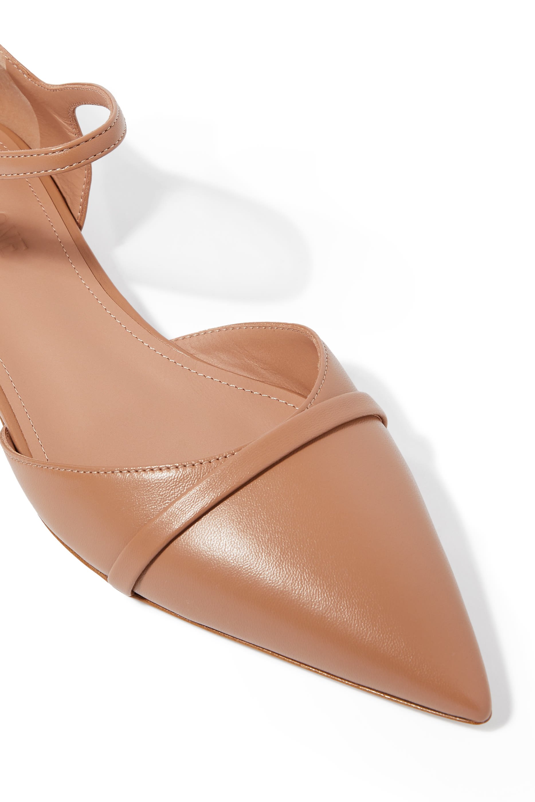 Ulla Blush Leather Flat Pumps