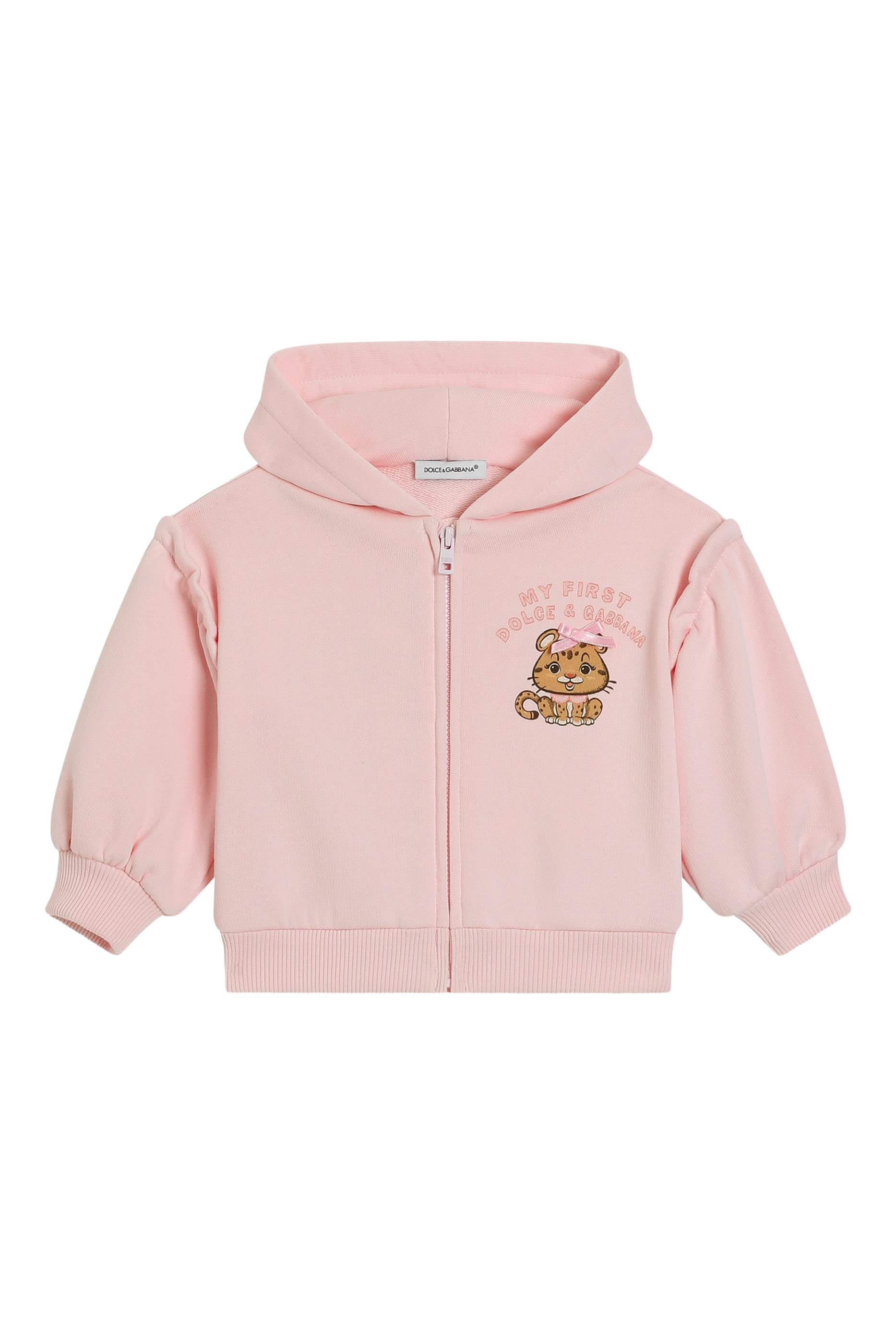 Kids Hooded Sweatshirt with Leopard Print