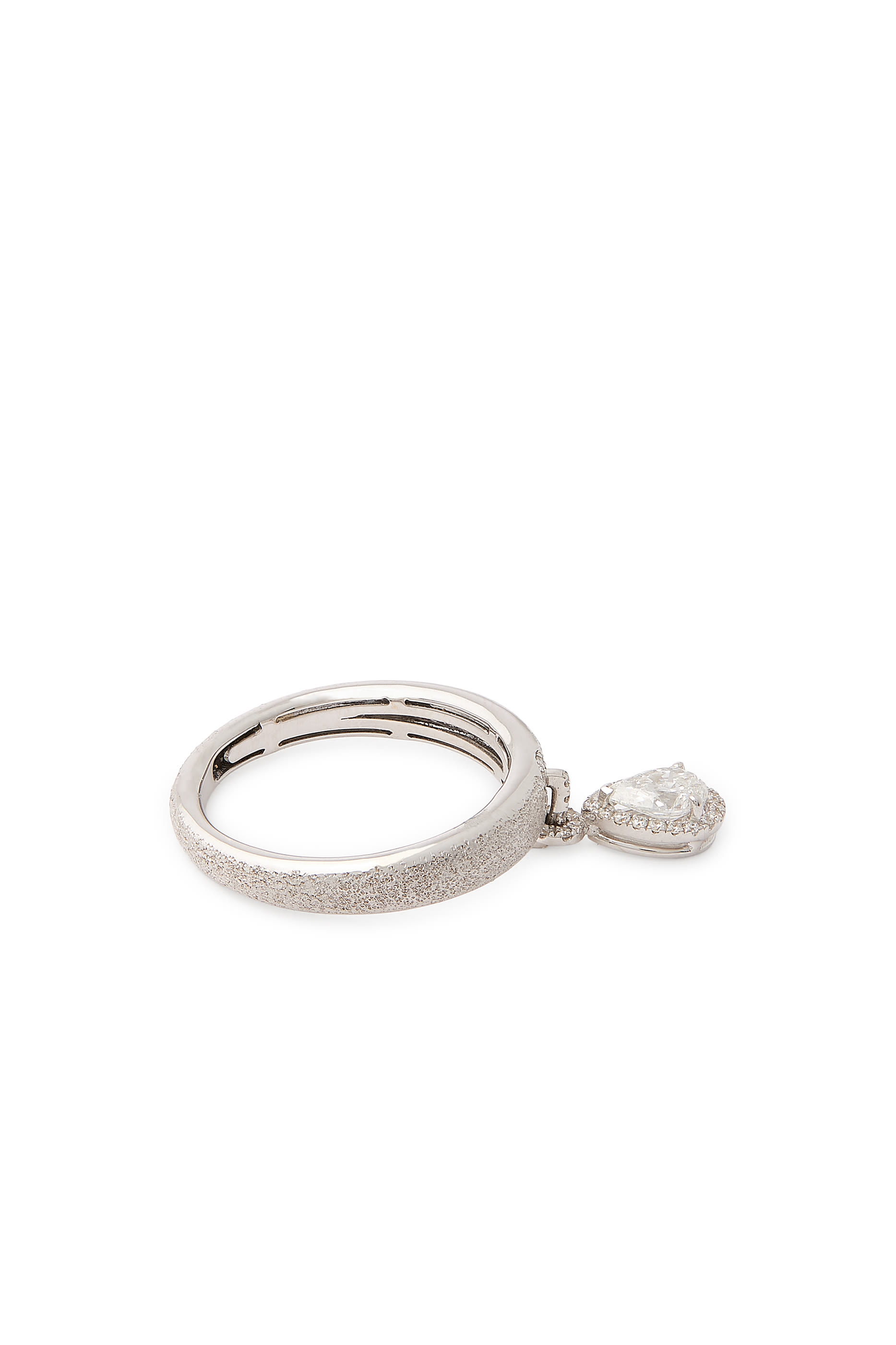 Dusted Chaines Ring, 18k White Gold & Diamonds