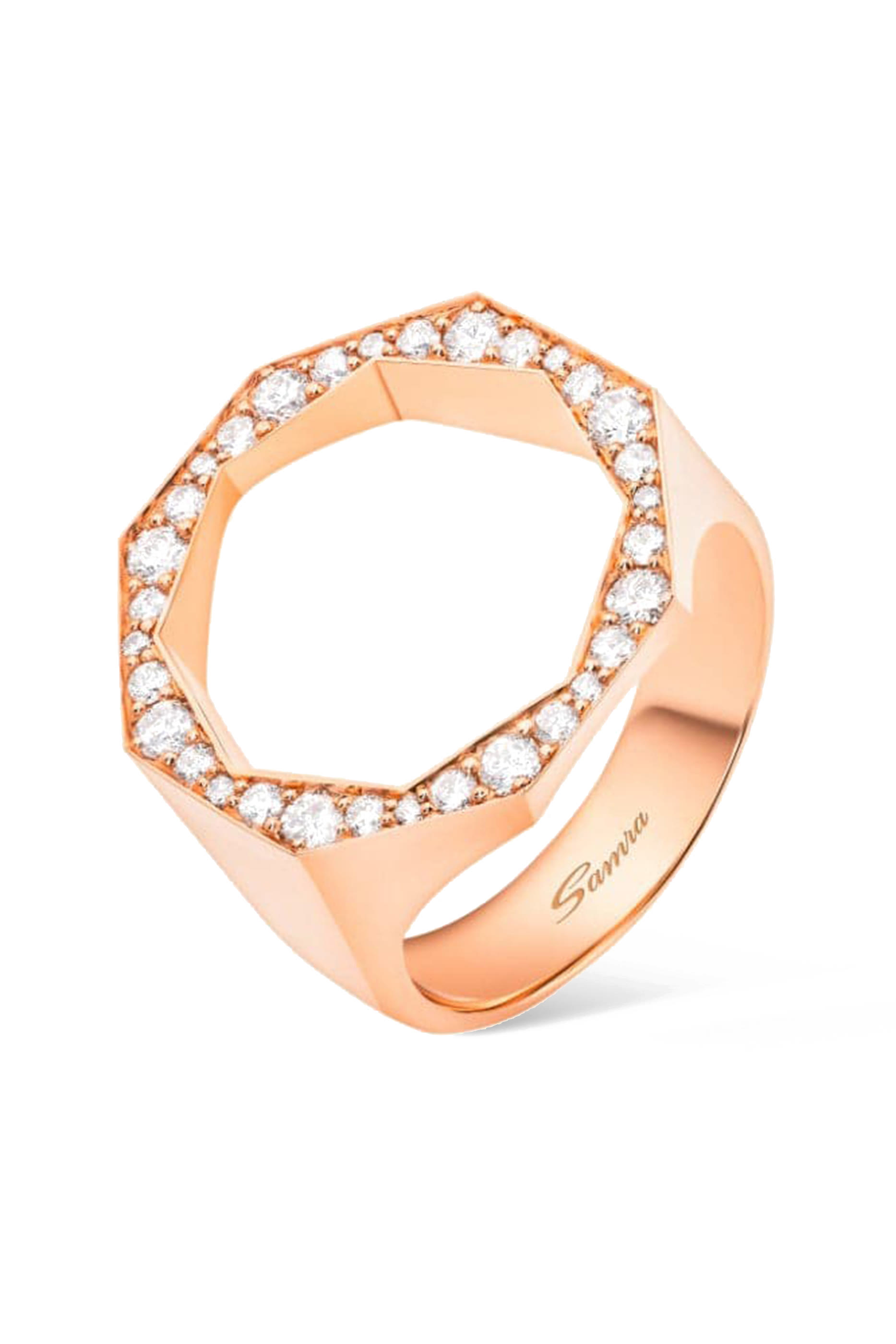 Birwaz Turath Ring, 18k Pink Gold & Diamonds