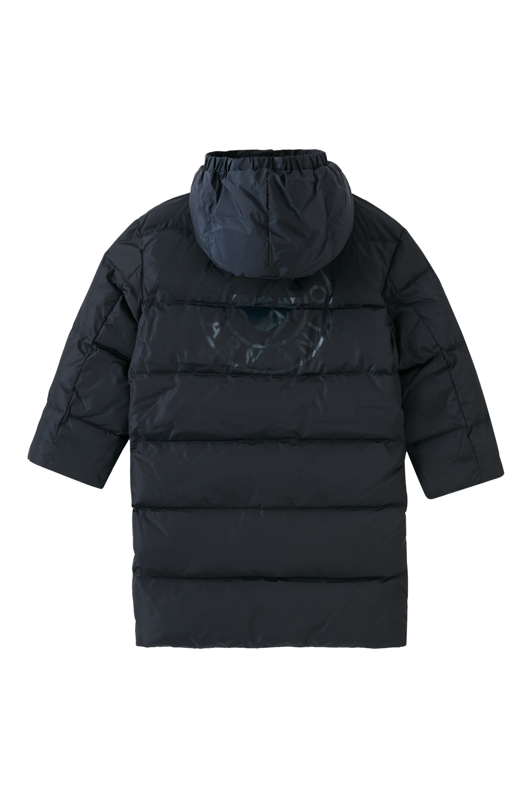 Kids ASV Long, Quilted-Nylon Puffer Jacket with Recycled Down and Logo Print