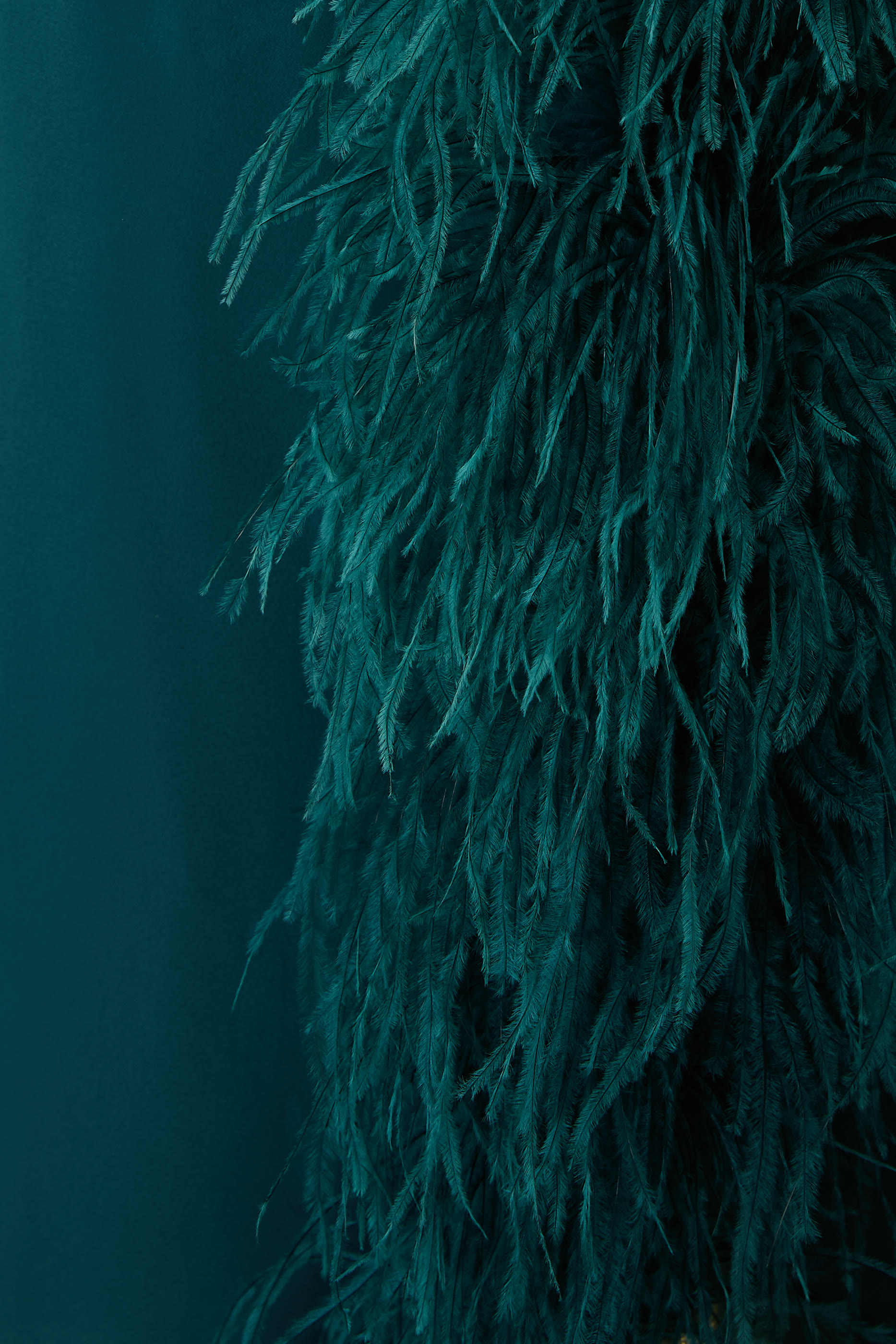 Satin High Waist Slit Maxi Skirt With Feathers 