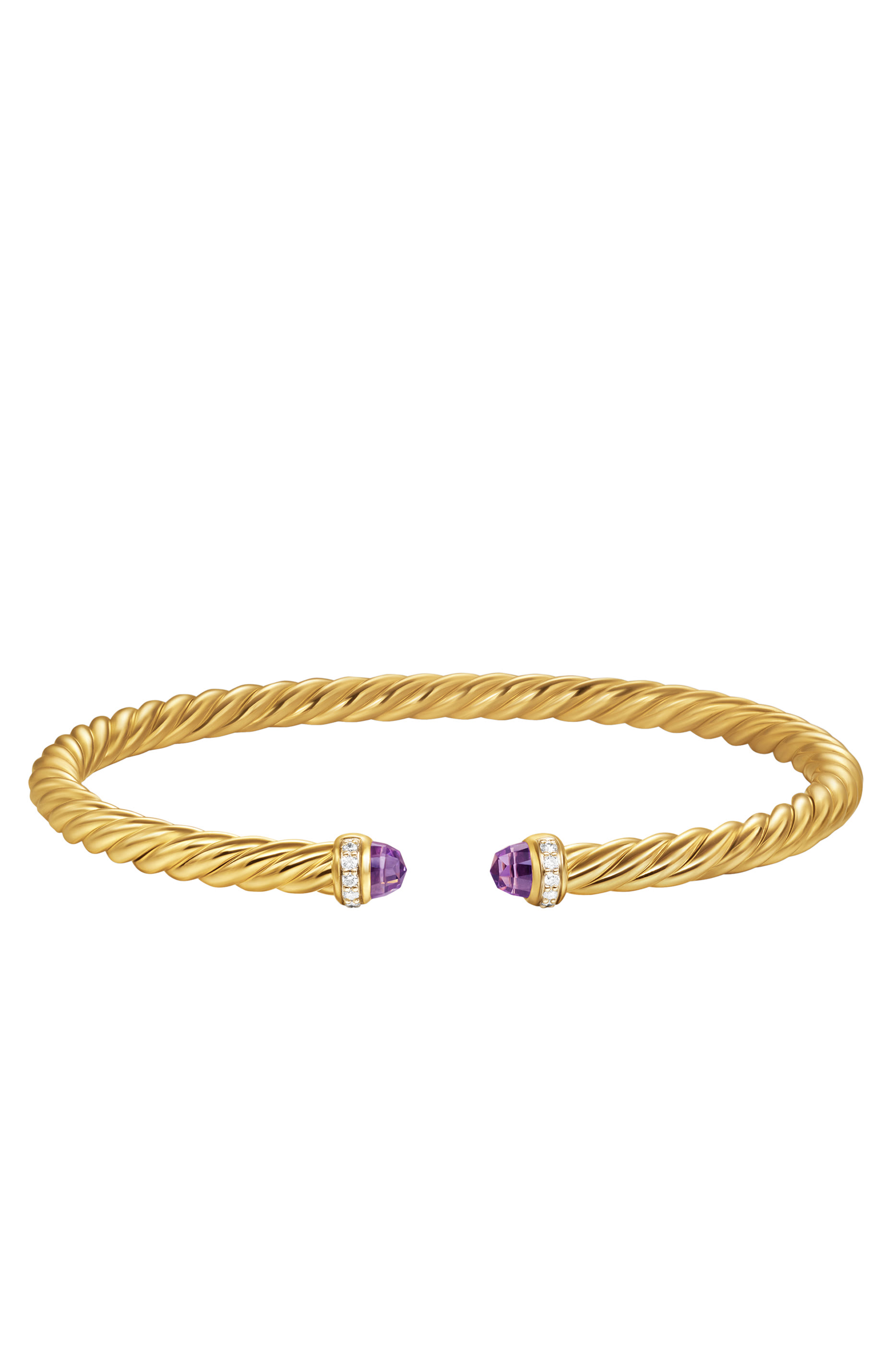 Cablespira&reg; Flex Bracelet, 18K Yellow Gold with Amethyst and Diamonds