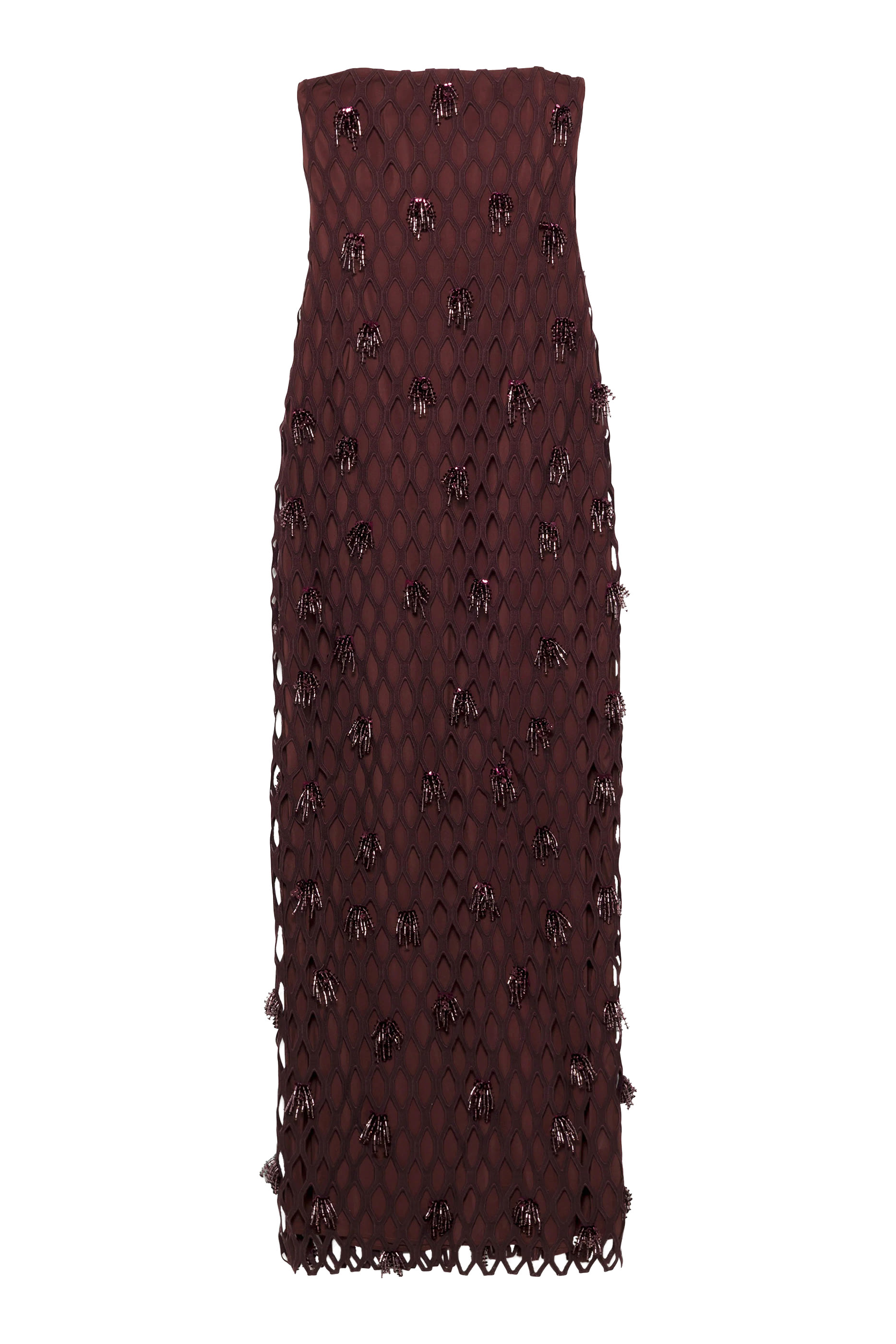  Iridessa Embellished Lattice Bustier Gown 