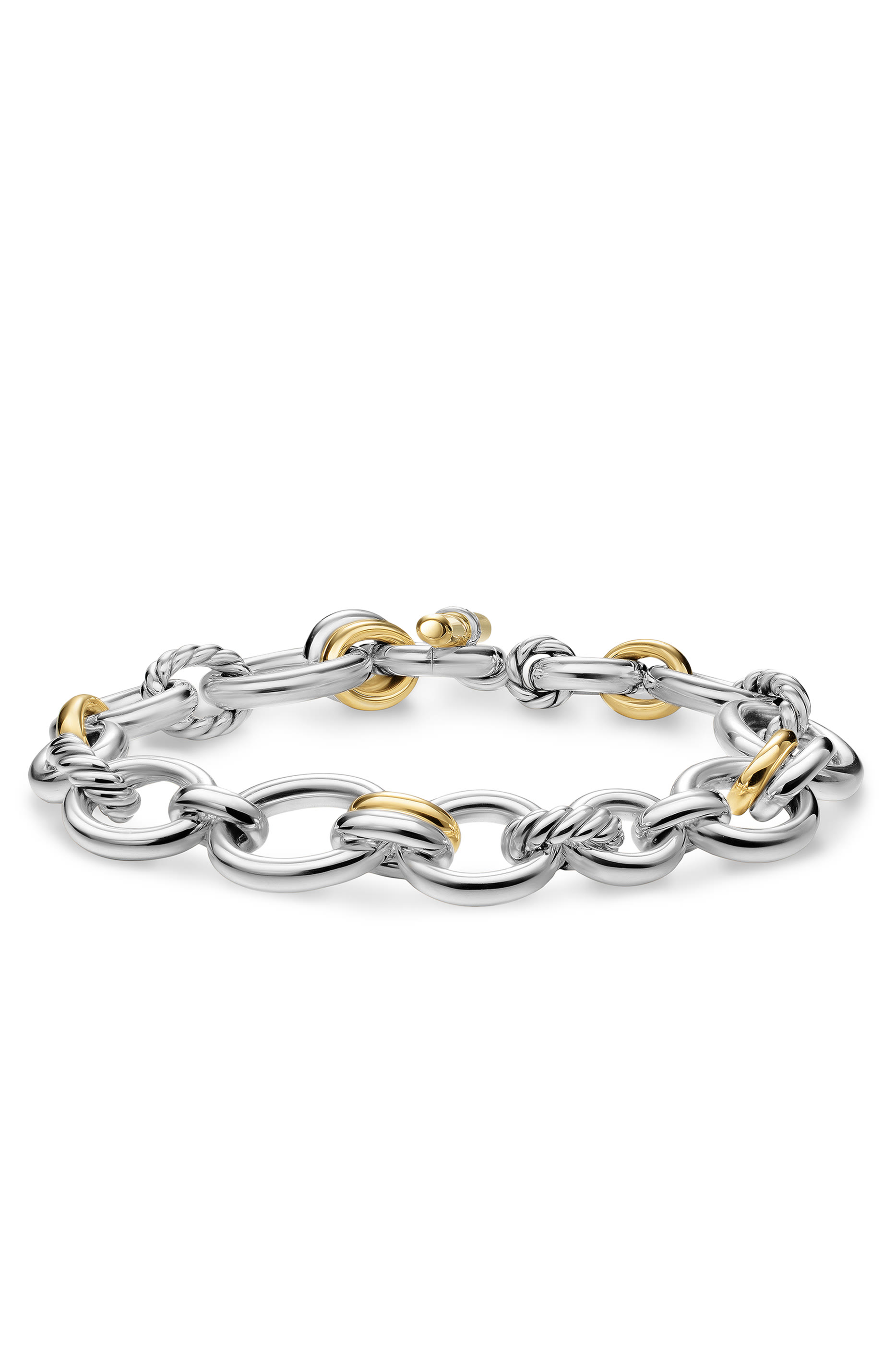  DY Mercer&reg; Chain Bracelet, Sterling Silver with 18K Yellow Gold & Diamonds