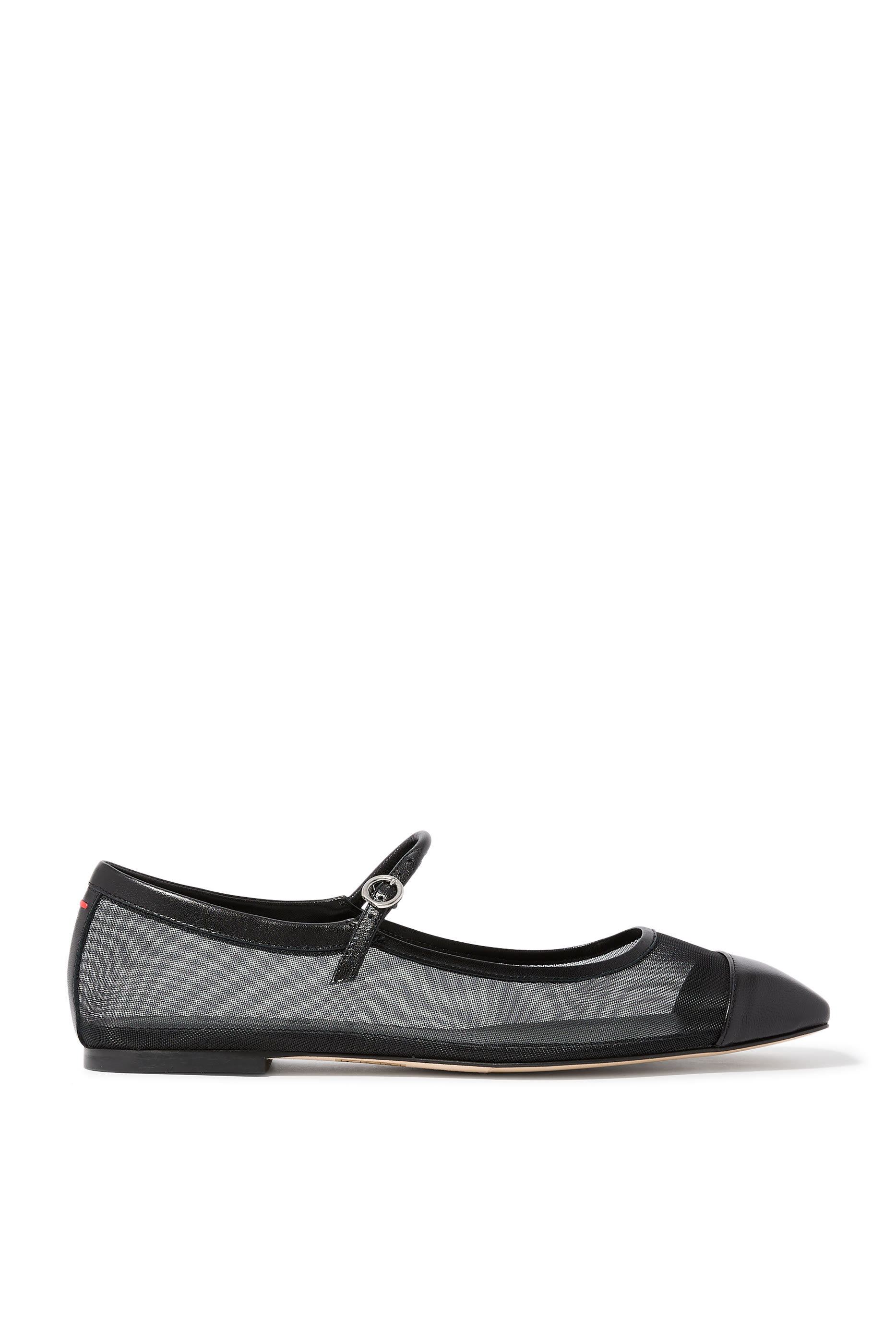 Uma Mesh Toe-Cap Mary-Jane Flats