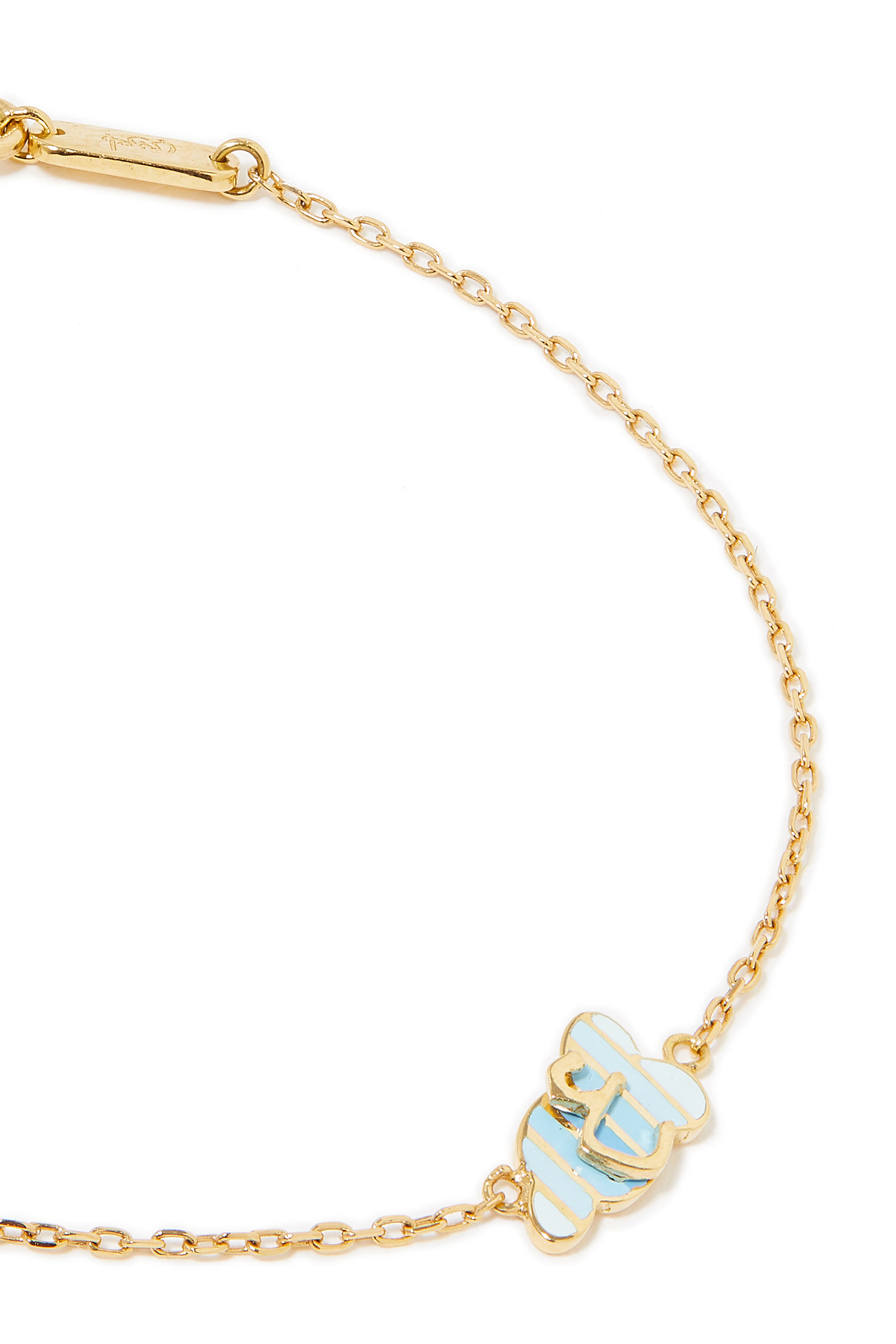 Kids Tiny Bling Bracelet, 18k Yellow Gold & Enamel