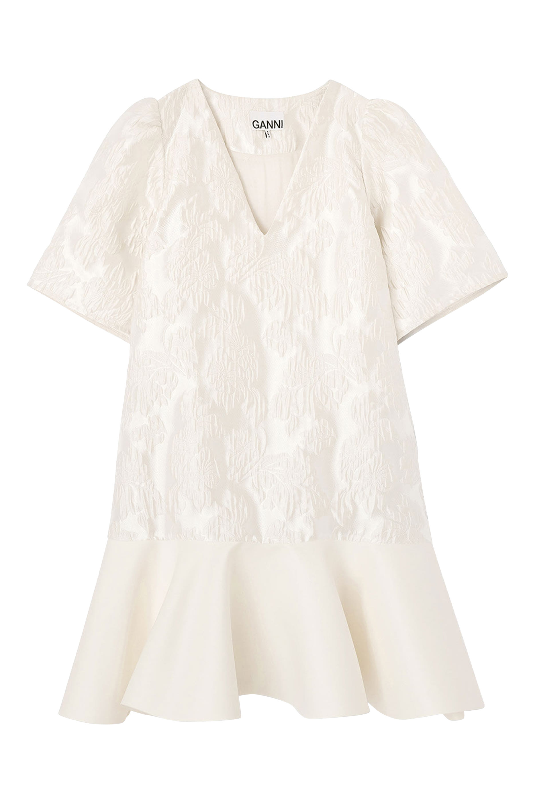  Satin Cloqu&eacute; Mini Dress 