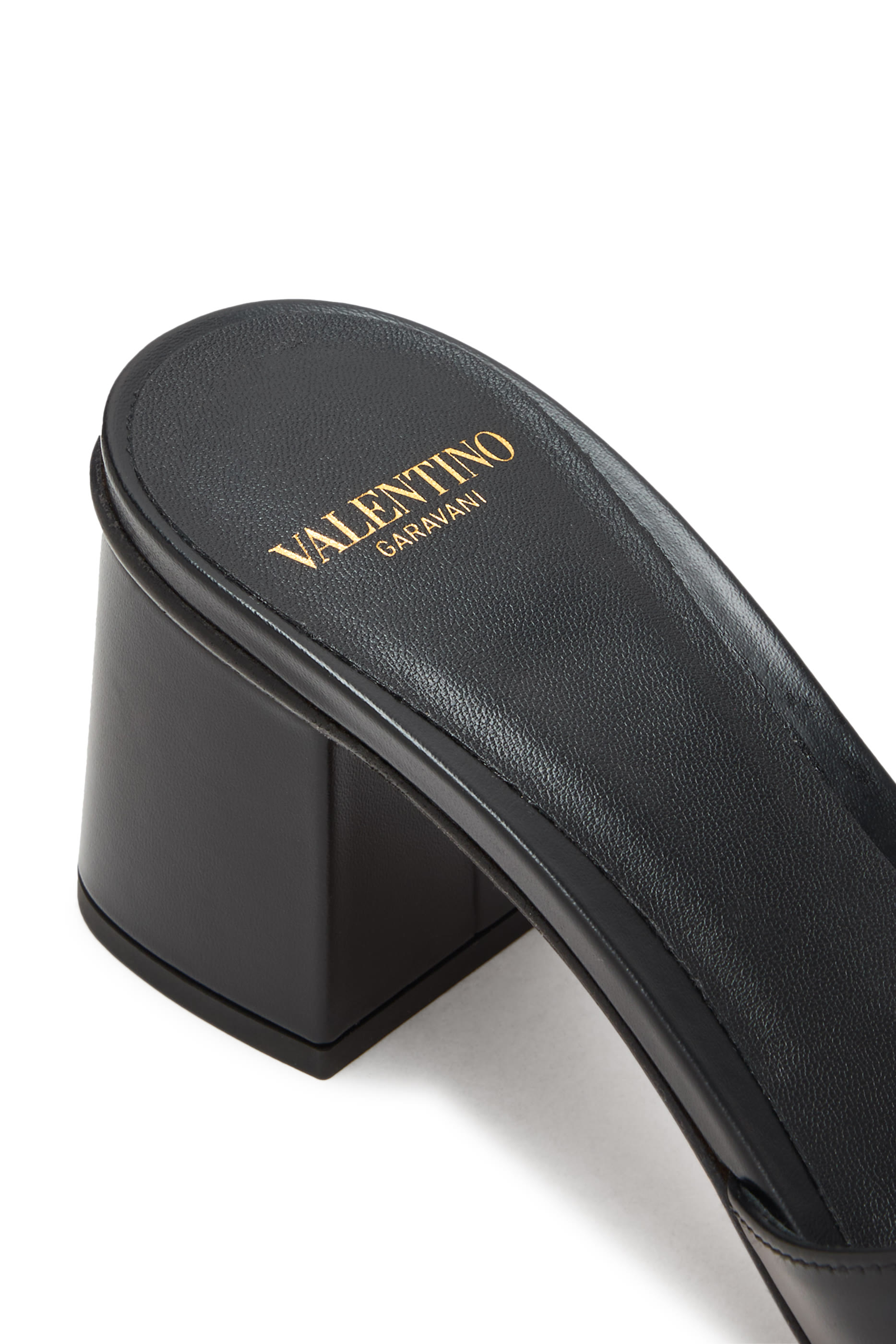 VLogo Signature Calfskin Leather Slide Sandals 60