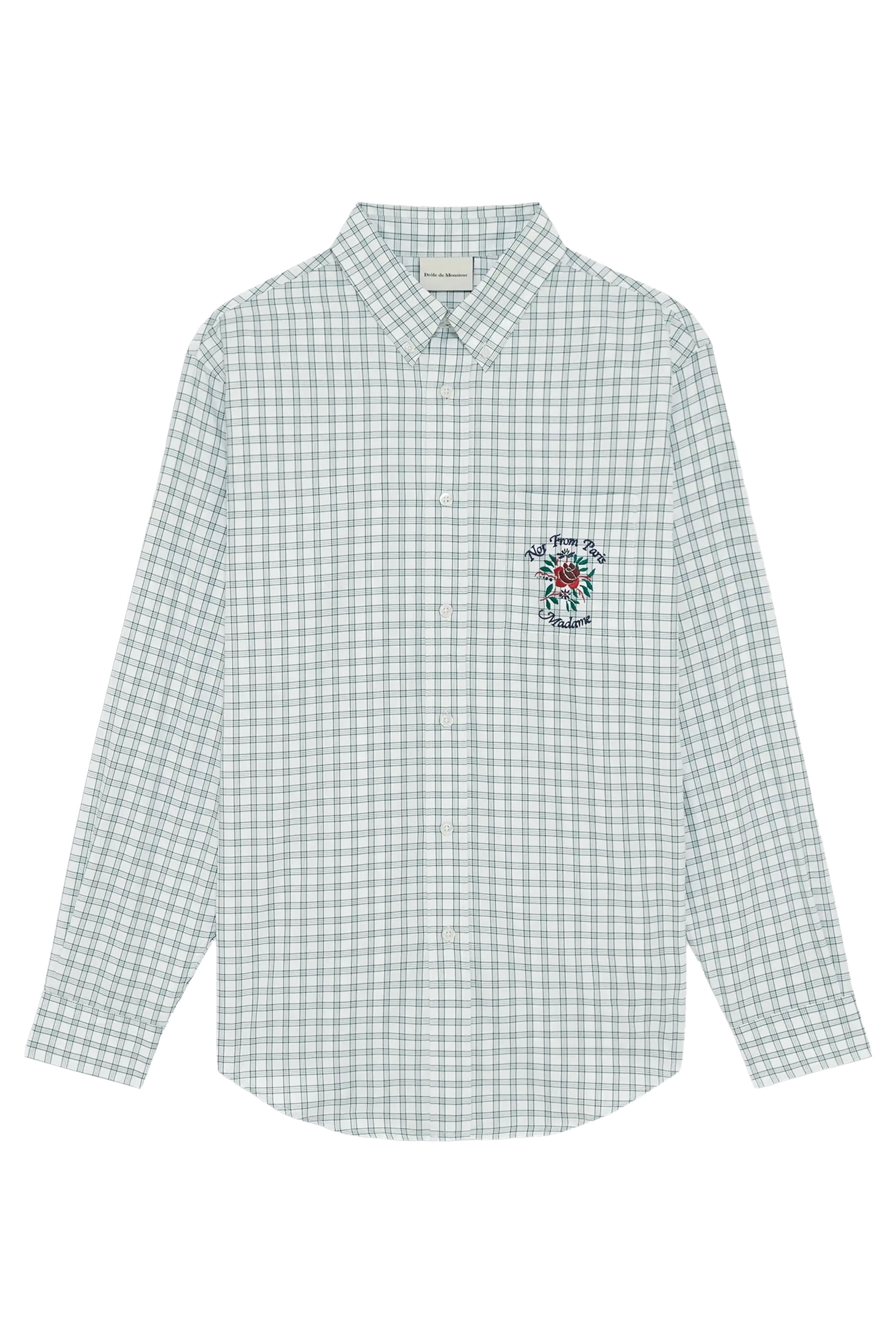 Chemise Carreaux Slogan Rose Shirt