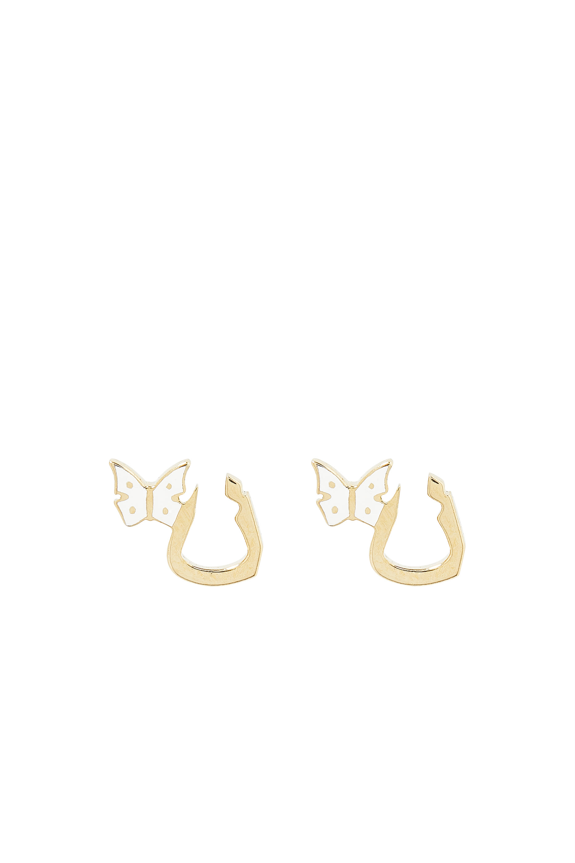 Kids Tiny Bling Butterfly Earrings, 18k Yellow Gold & Enamel