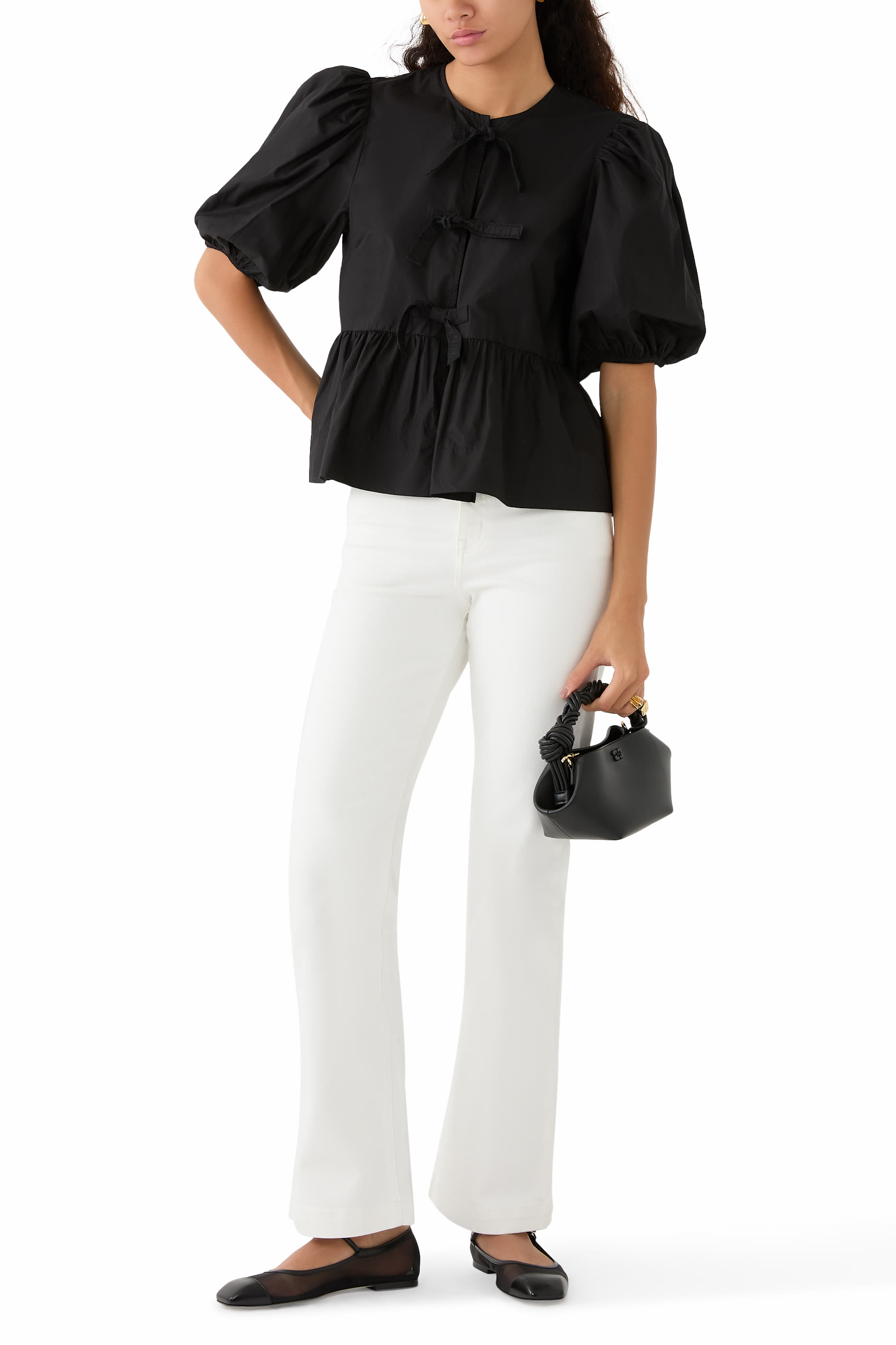 Uma Mesh Toe-Cap Mary-Jane Flats