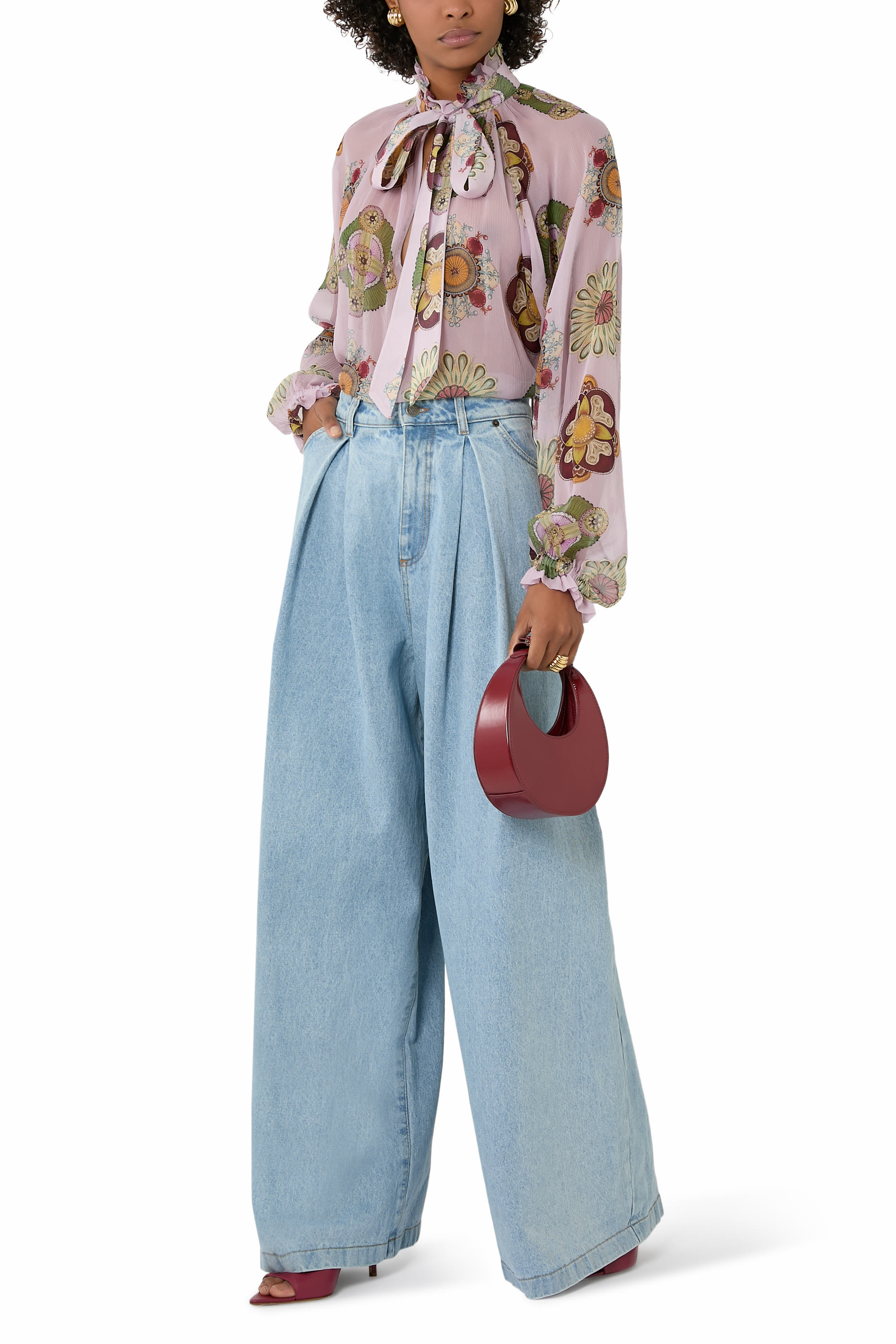 High-Rise Wide Leg Jeans 