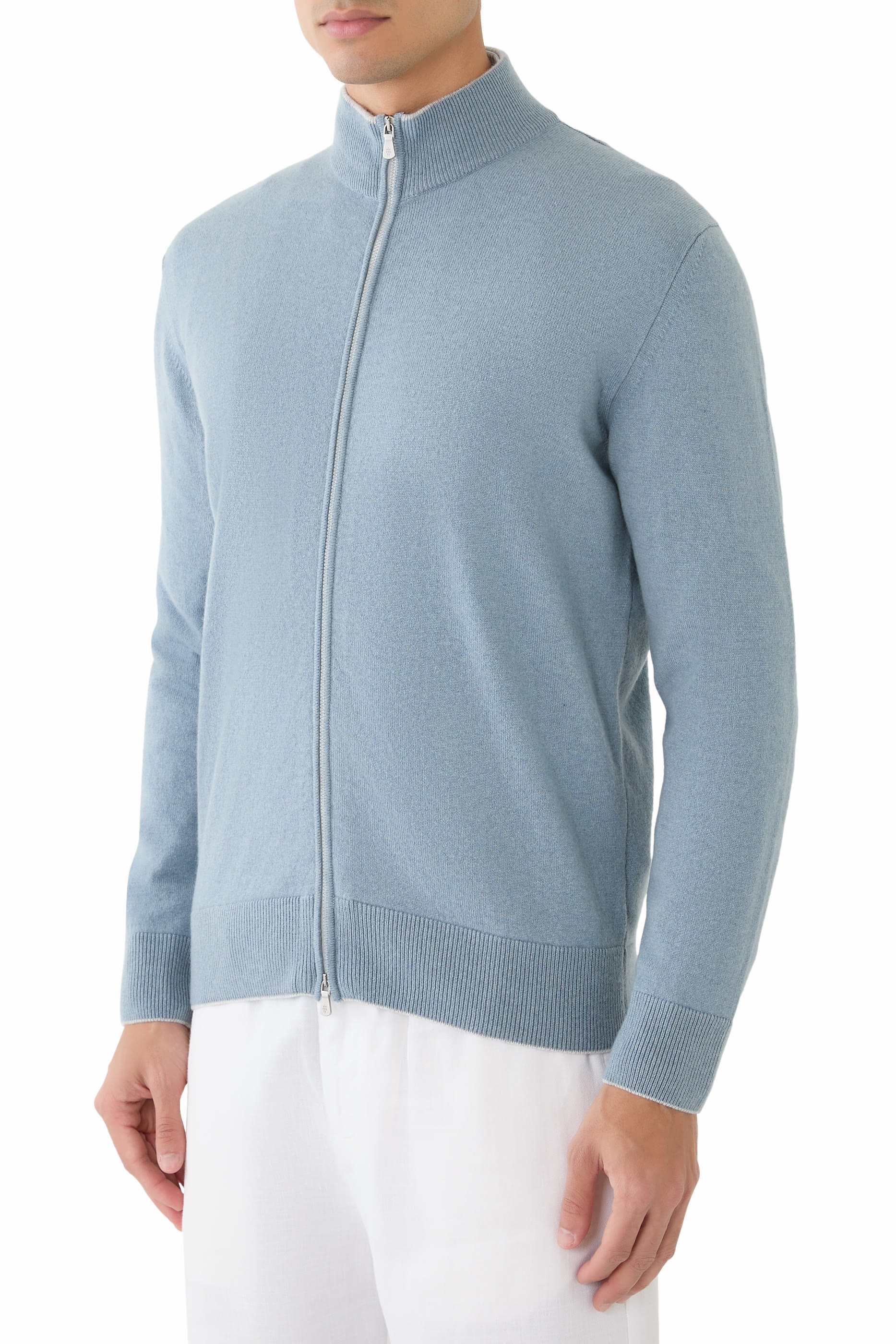 Cashmere Zip-Up Sweater