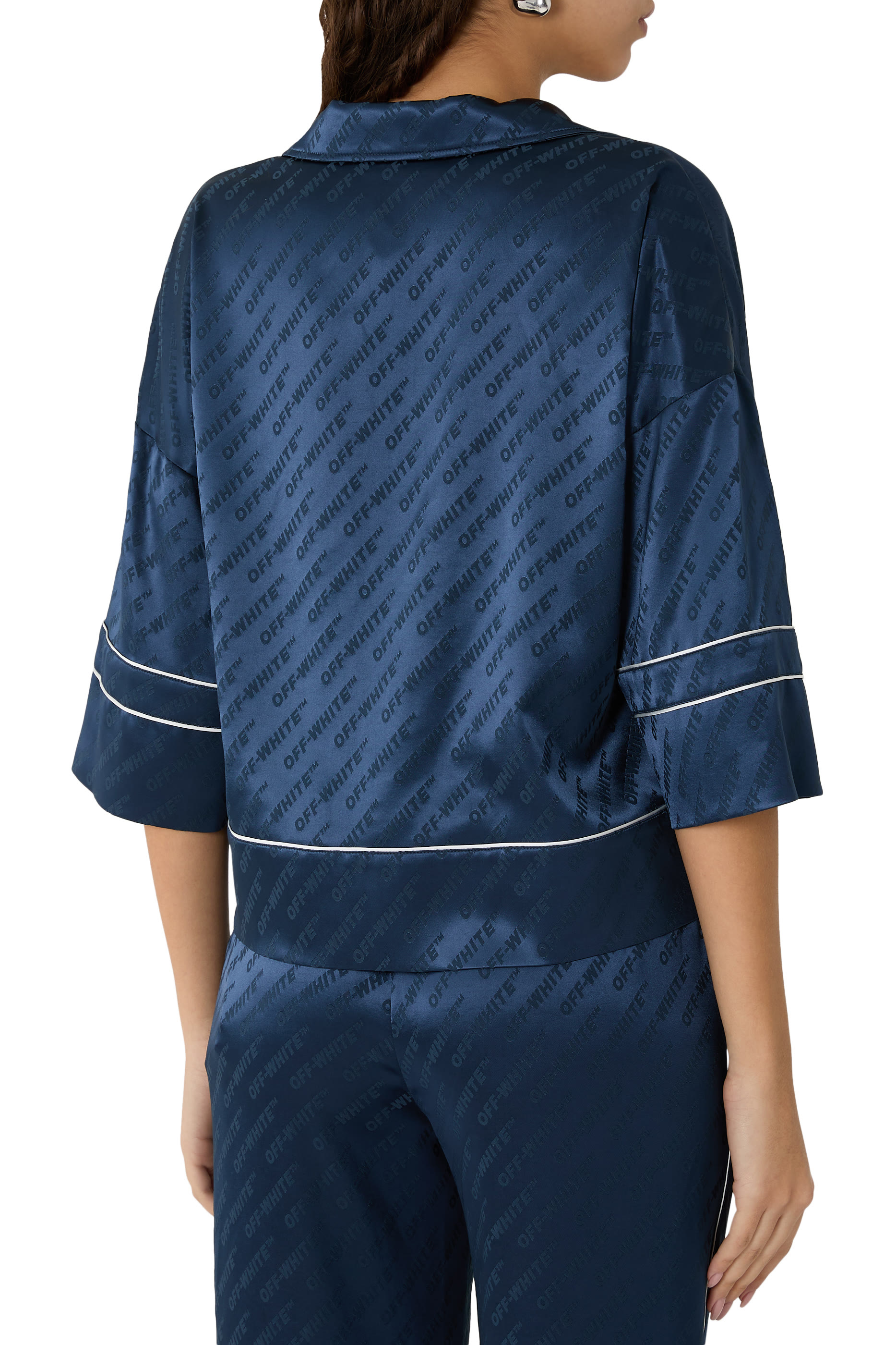 Jacquard Satin Pajama Shirt