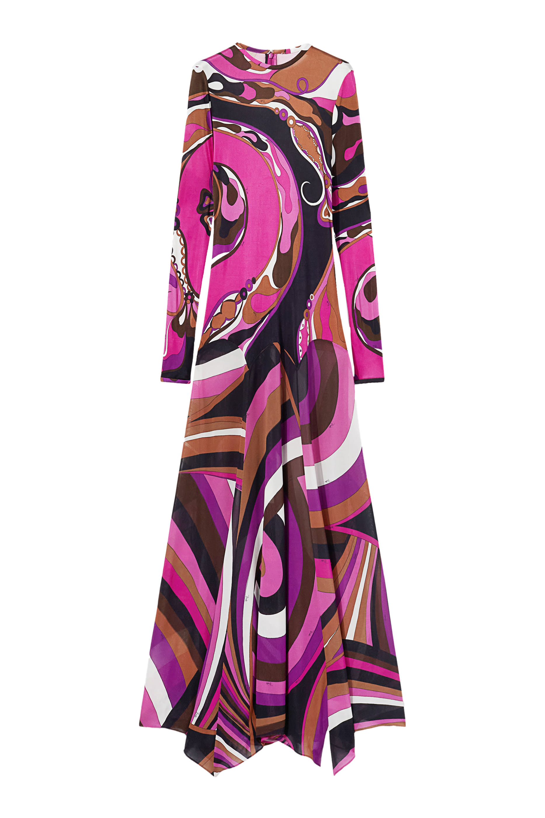 Orchidee and Iride-Print Long Dress