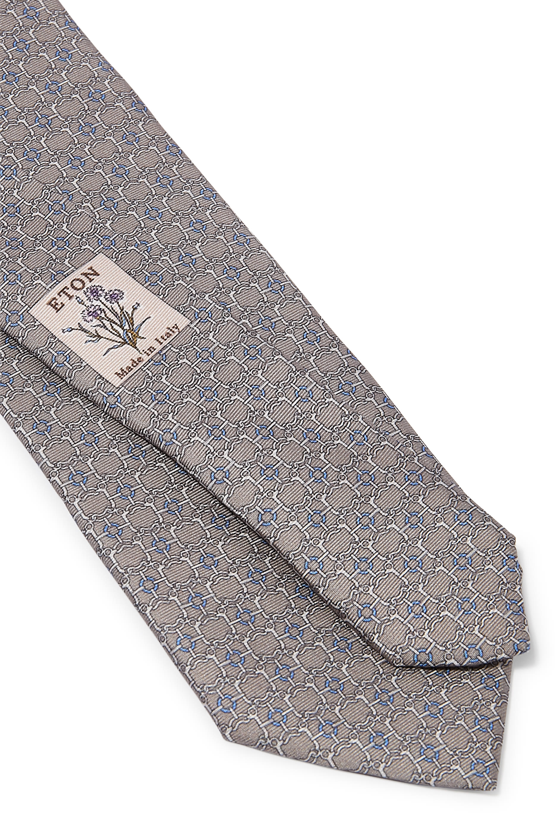 Geometric Print Silk Tie 