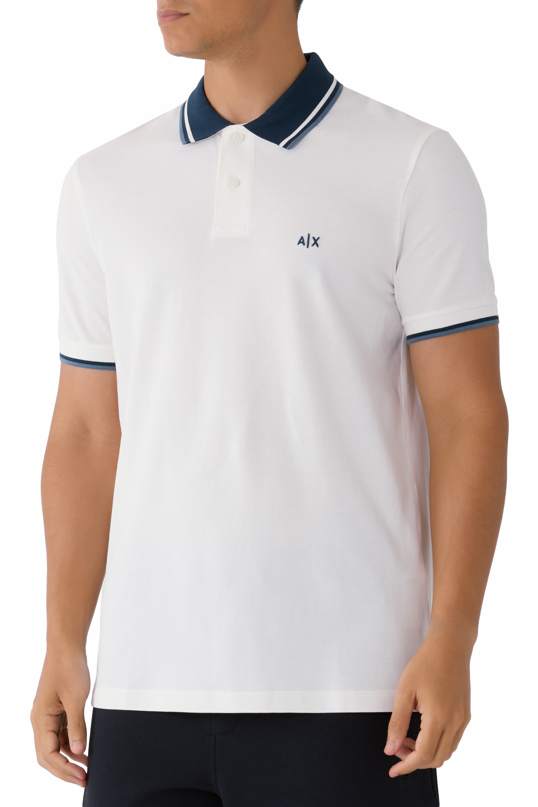 AX Logo Cotton Polo Shirt 