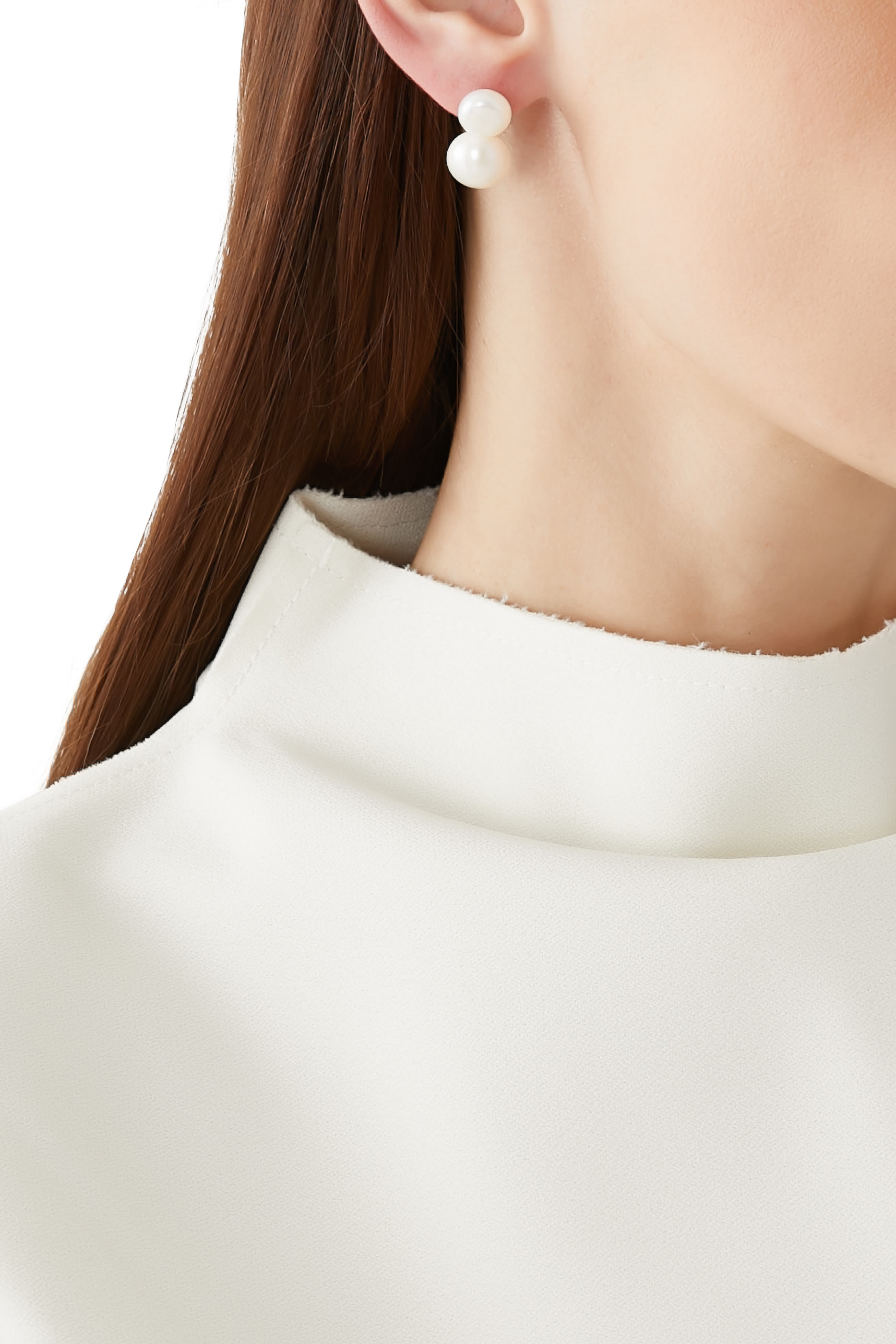  Bianca Pearl Earrings, 14ct Vermeil on Sterling Silver & Freshwater Pearl