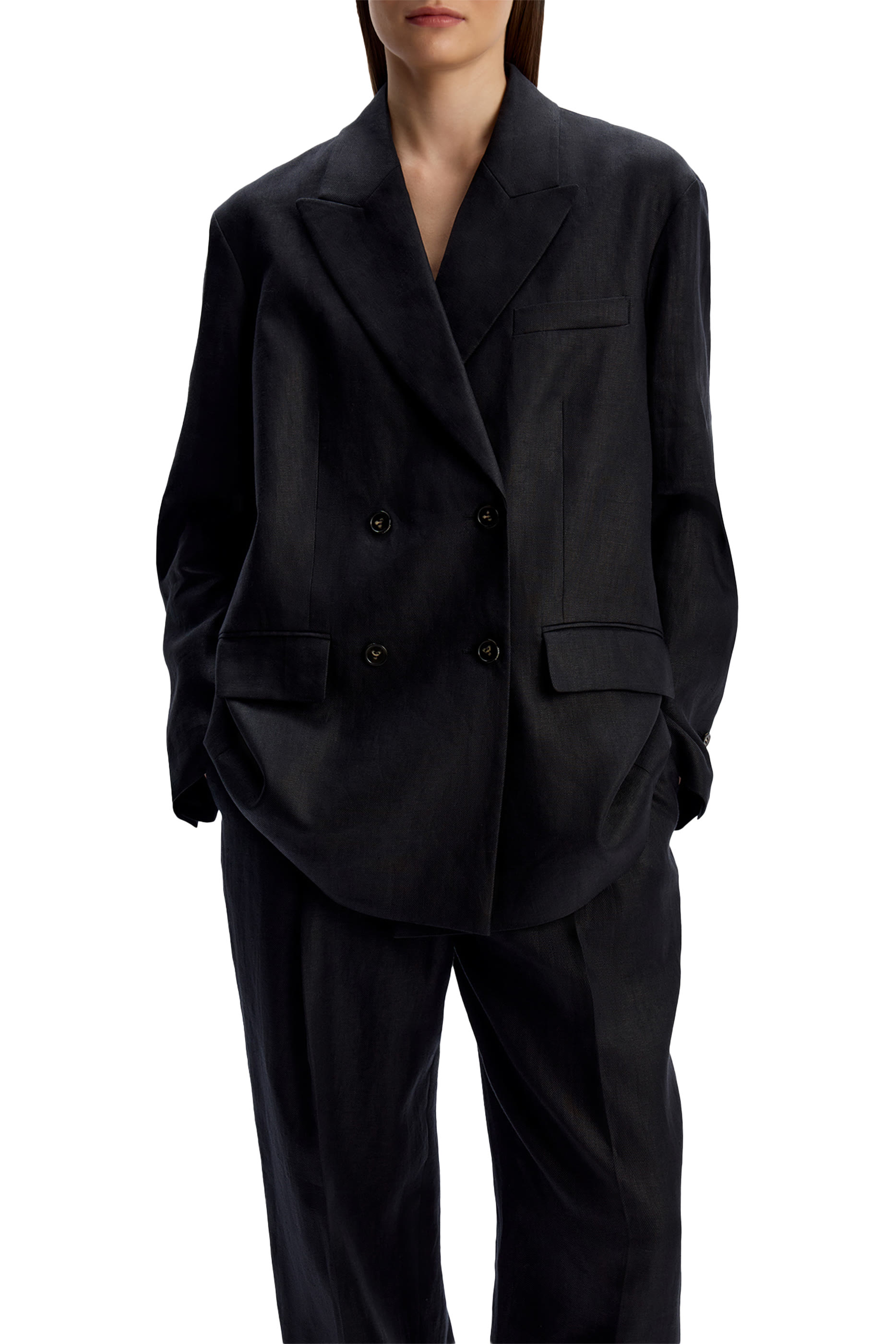 Relaxed-Fit Linen Blazer