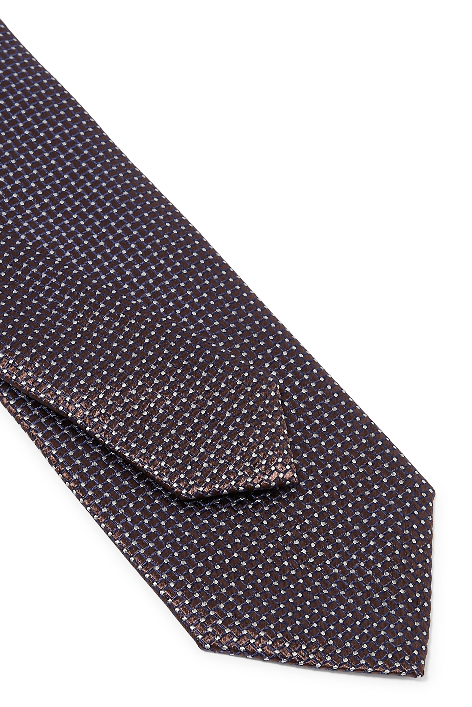 Micro Geometric Woven Silk Tie