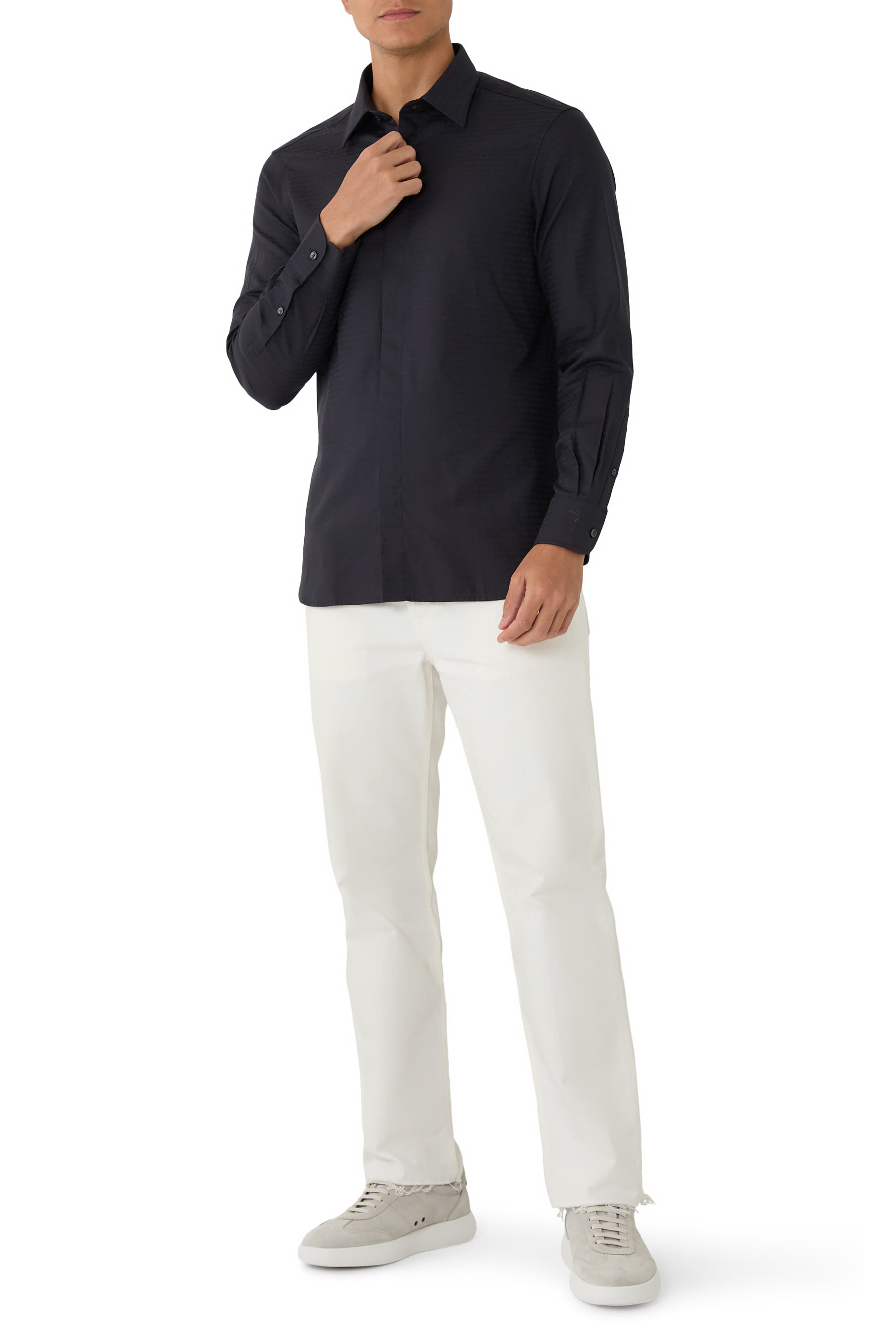  All-Over Jacquard Logo Shirt