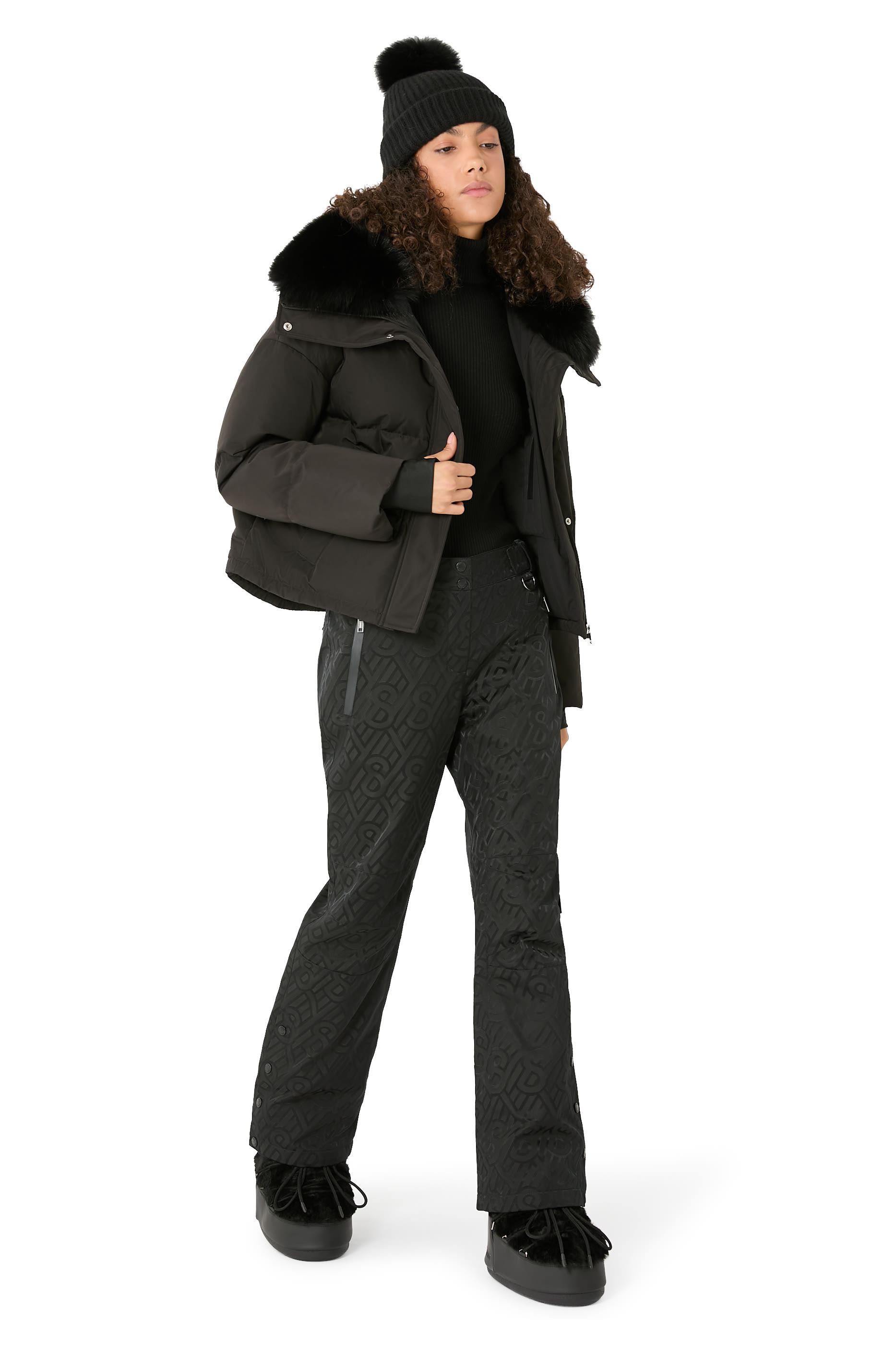 Cashmere Knit Beanie with Fox Fur Pompom