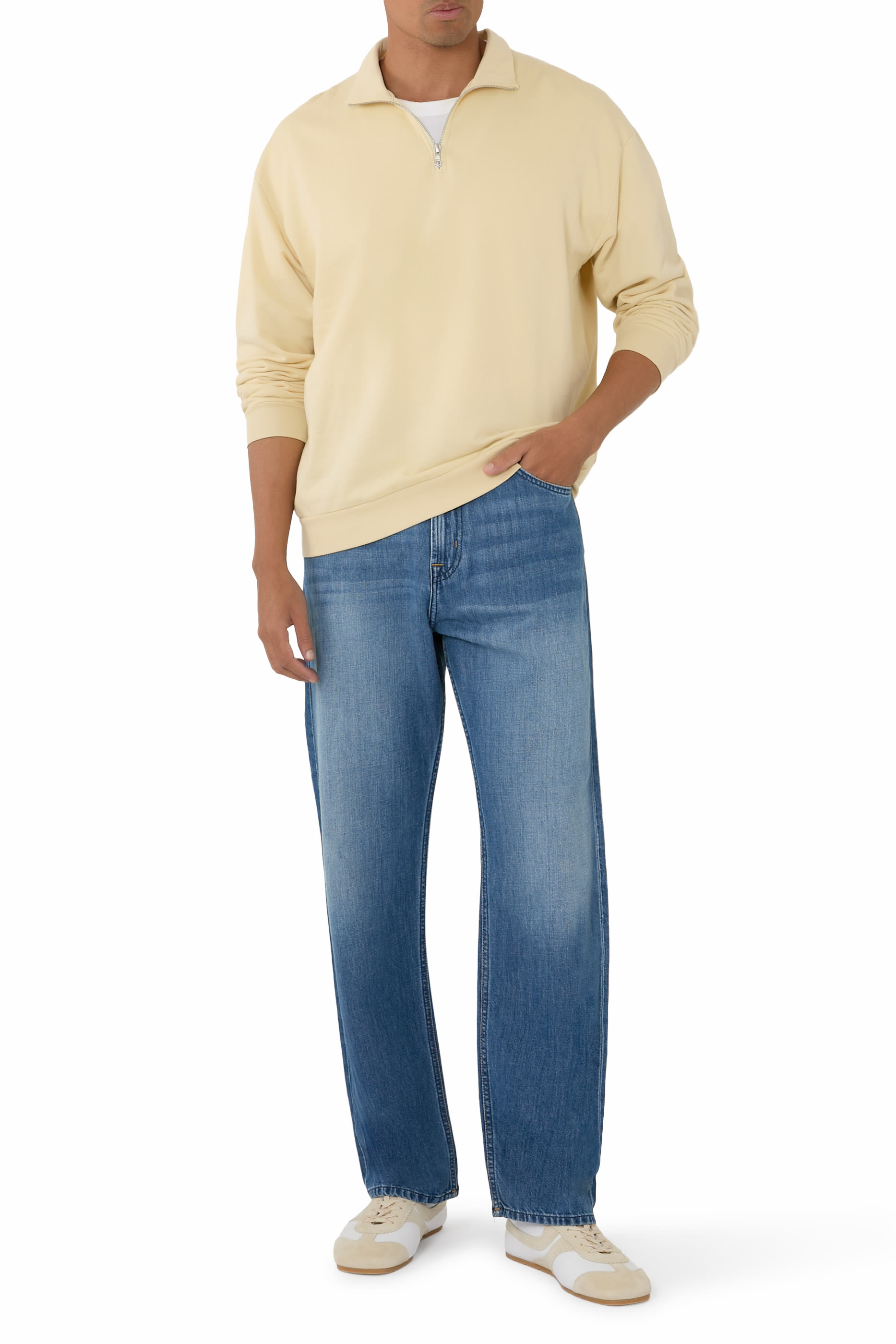 Elastic High-Gauge Half Zip Sweatshirt