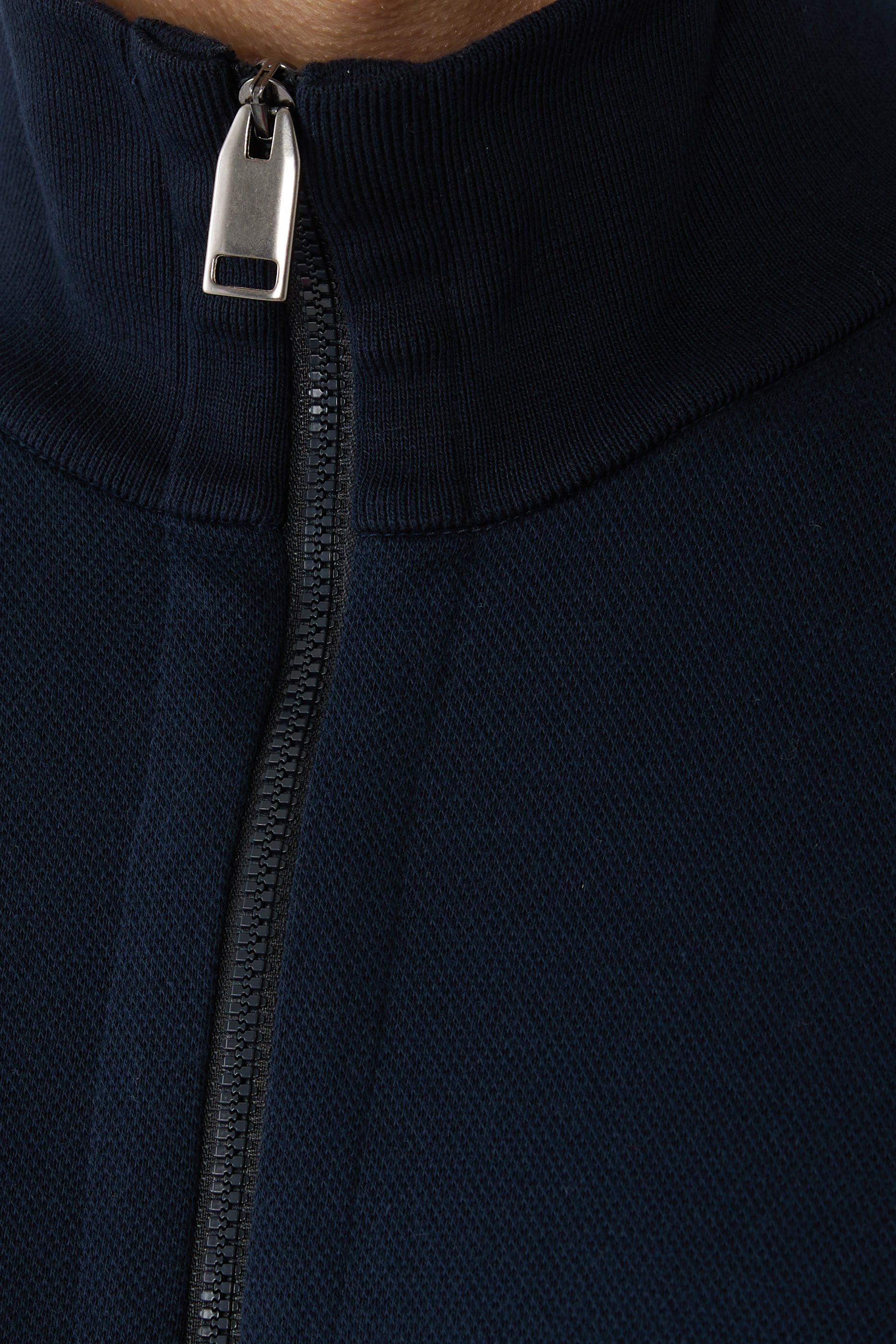 High-Neck Zip-Up Sweater